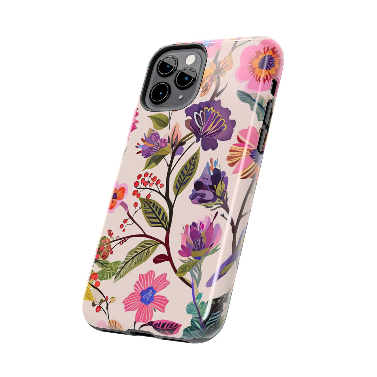 Floral Tough Phone Case – Colorful Botanical Flower Design