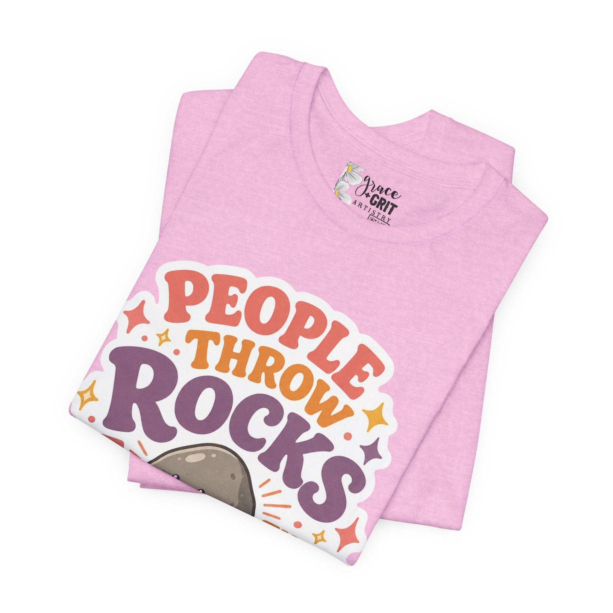 People Throw Rocks at Things That Shine T-Shirt | Cute Rock Illustration