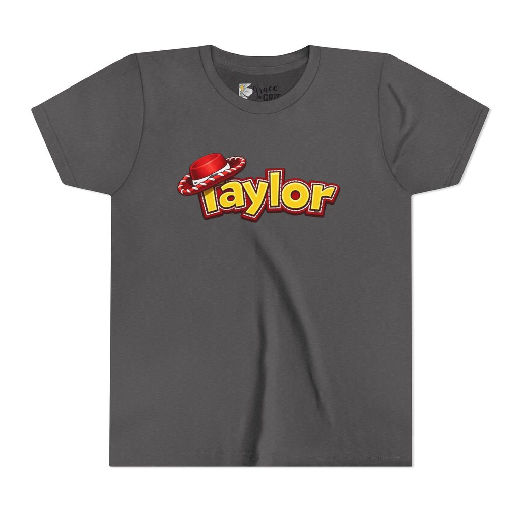 Taylor Kids Tee — Playful Name Shirt with Cowboy Hat Graphic