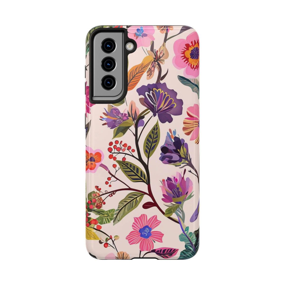 Floral Tough Phone Case – Colorful Botanical Flower Design