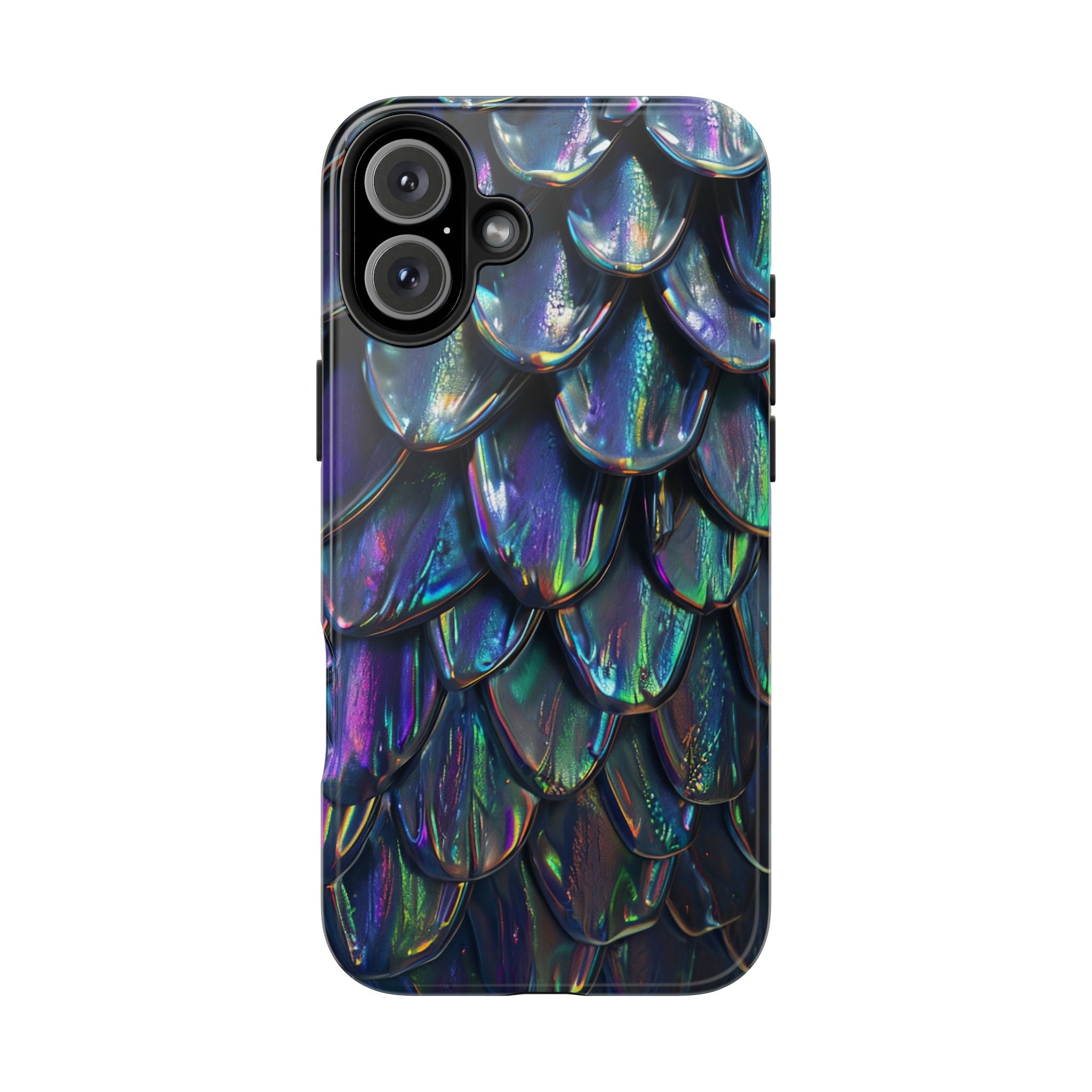 Holographic Mermaid Scale Tough Phone Case — Iridescent Protective Phone Cover