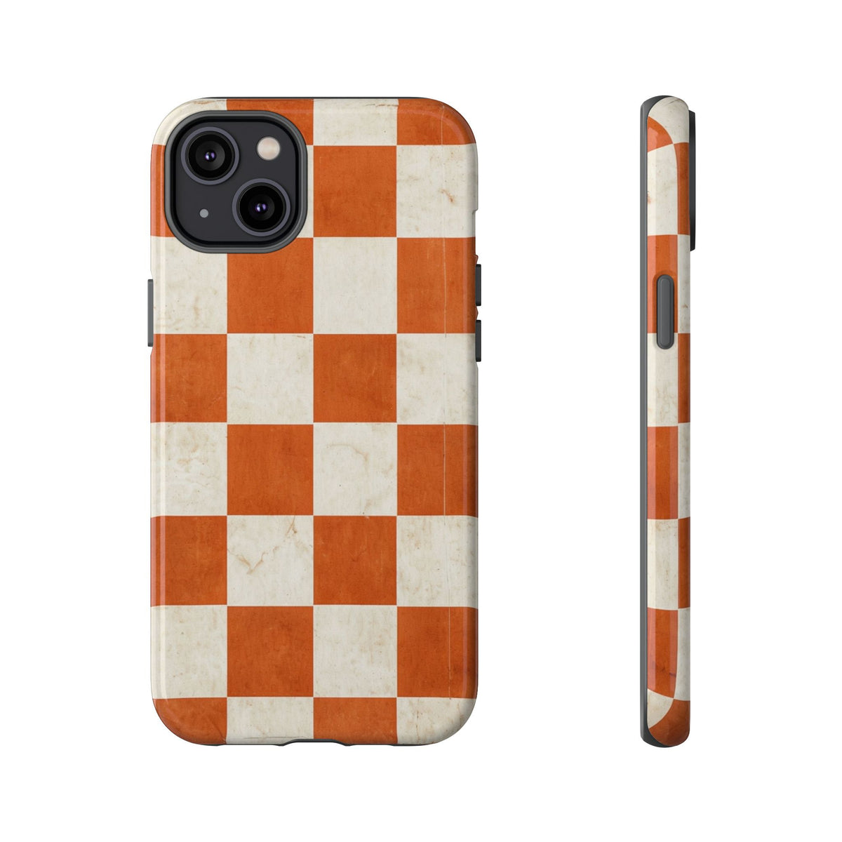 Vintage Orange Checkerboard Tough Phone Case