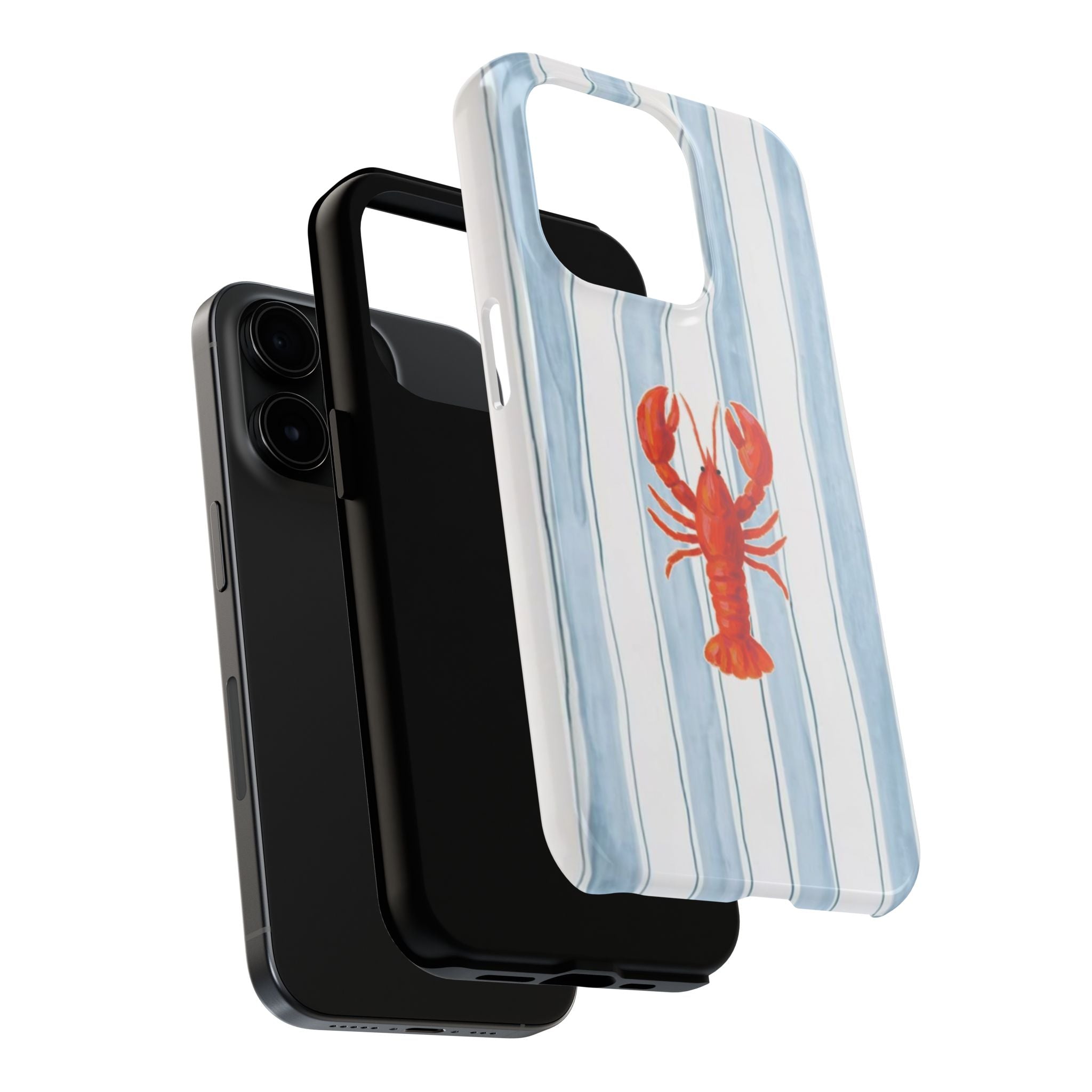Lobster Stripe Tough Phone Case — Coastal Nautical Protective Cover