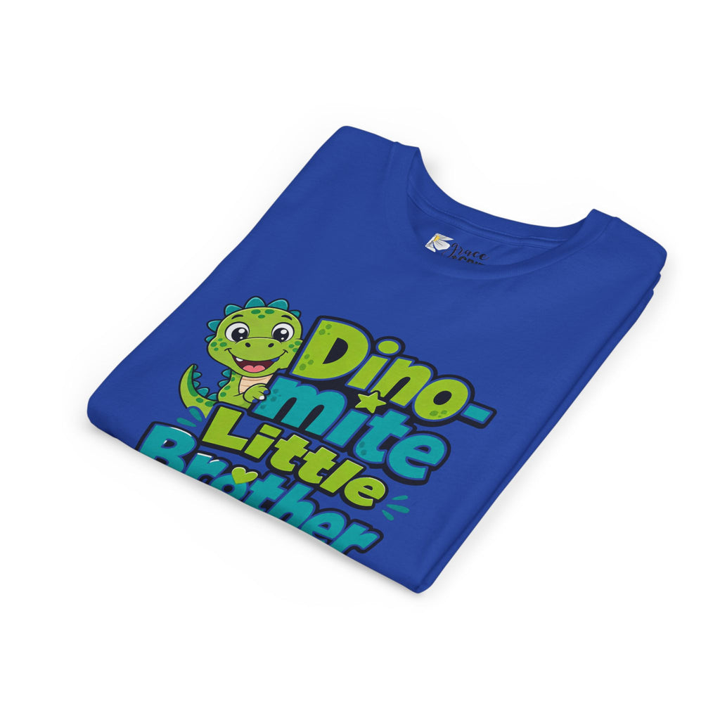Youth T‑Shirt — 'Dino-mite Little Brother' Cute Dino Graphic Tee