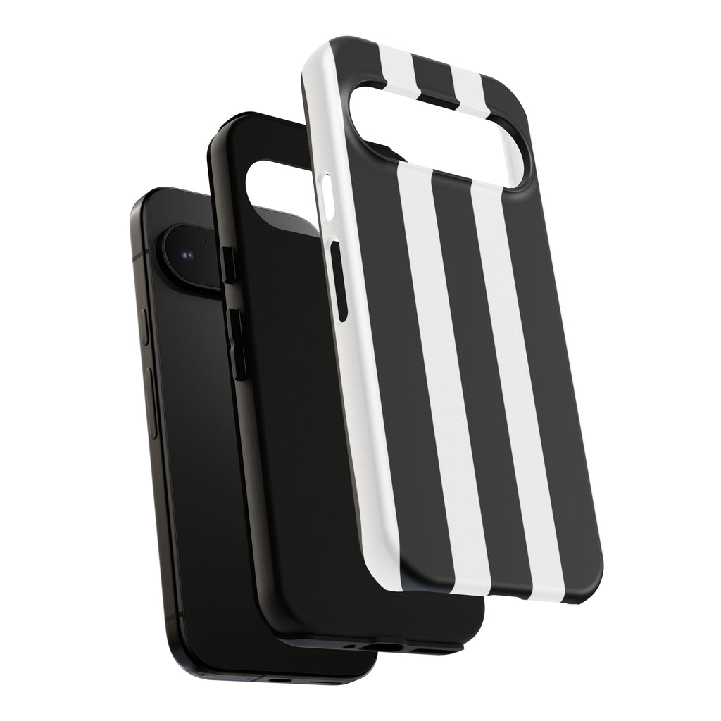 Black & White Vertical Stripe Phone Case — Tough Protective iPhone Cover