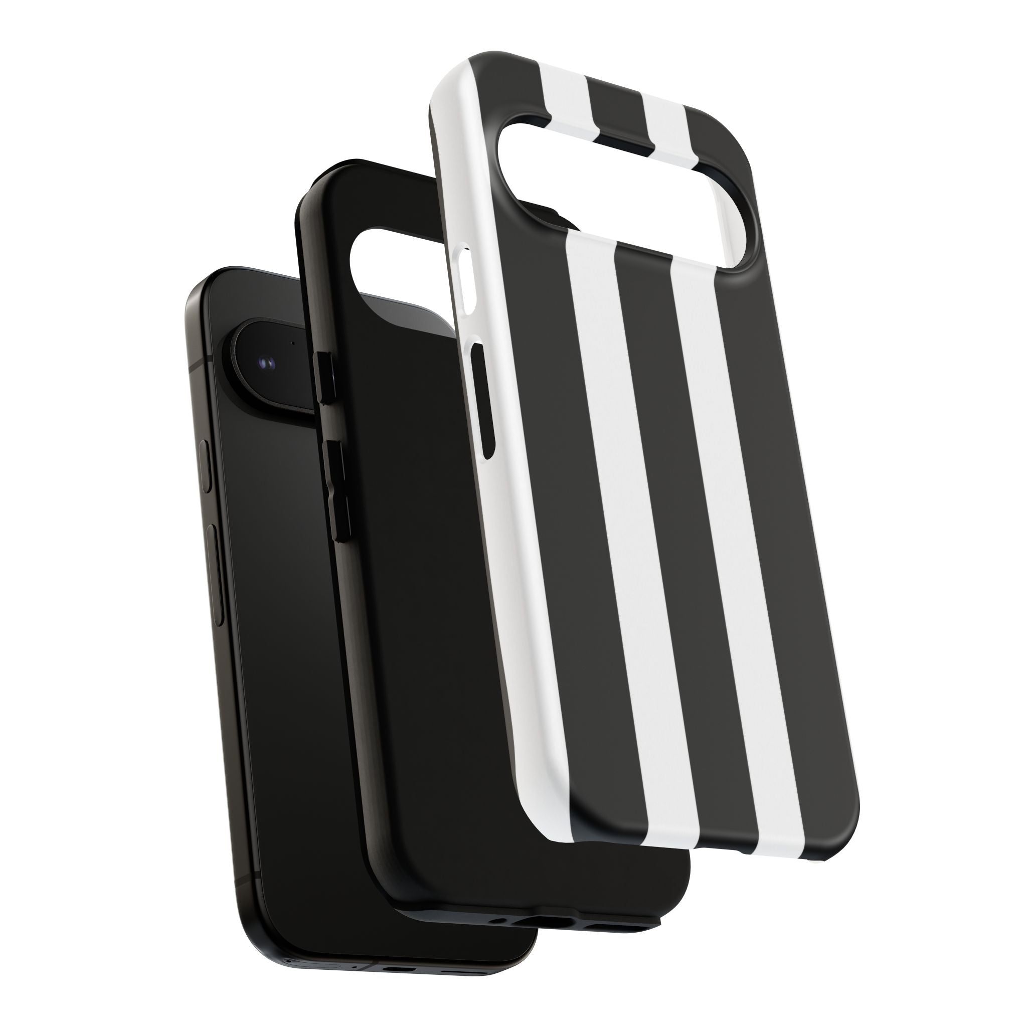 Black & White Vertical Stripe Phone Case — Tough Protective iPhone Cover