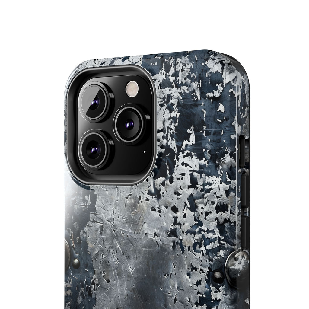 Rugged Distressed Metal Phone Case — Industrial Grunge iPhone Cover