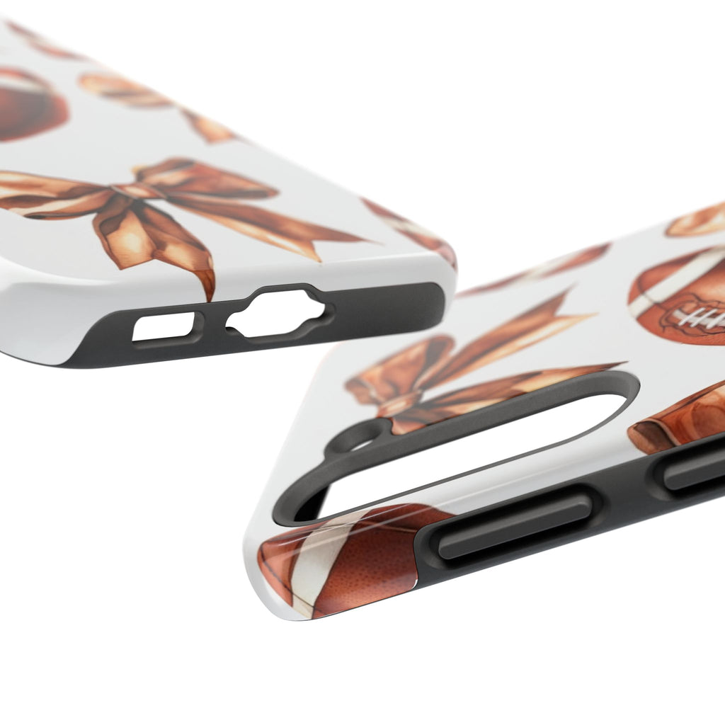 Tough Phone Case – Football & Bow Pattern