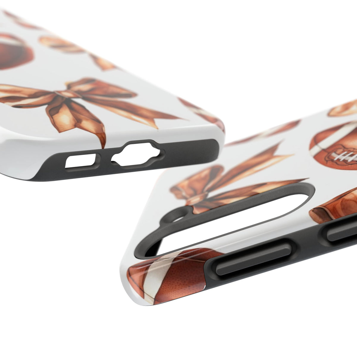 Tough Phone Case – Football & Bow Pattern