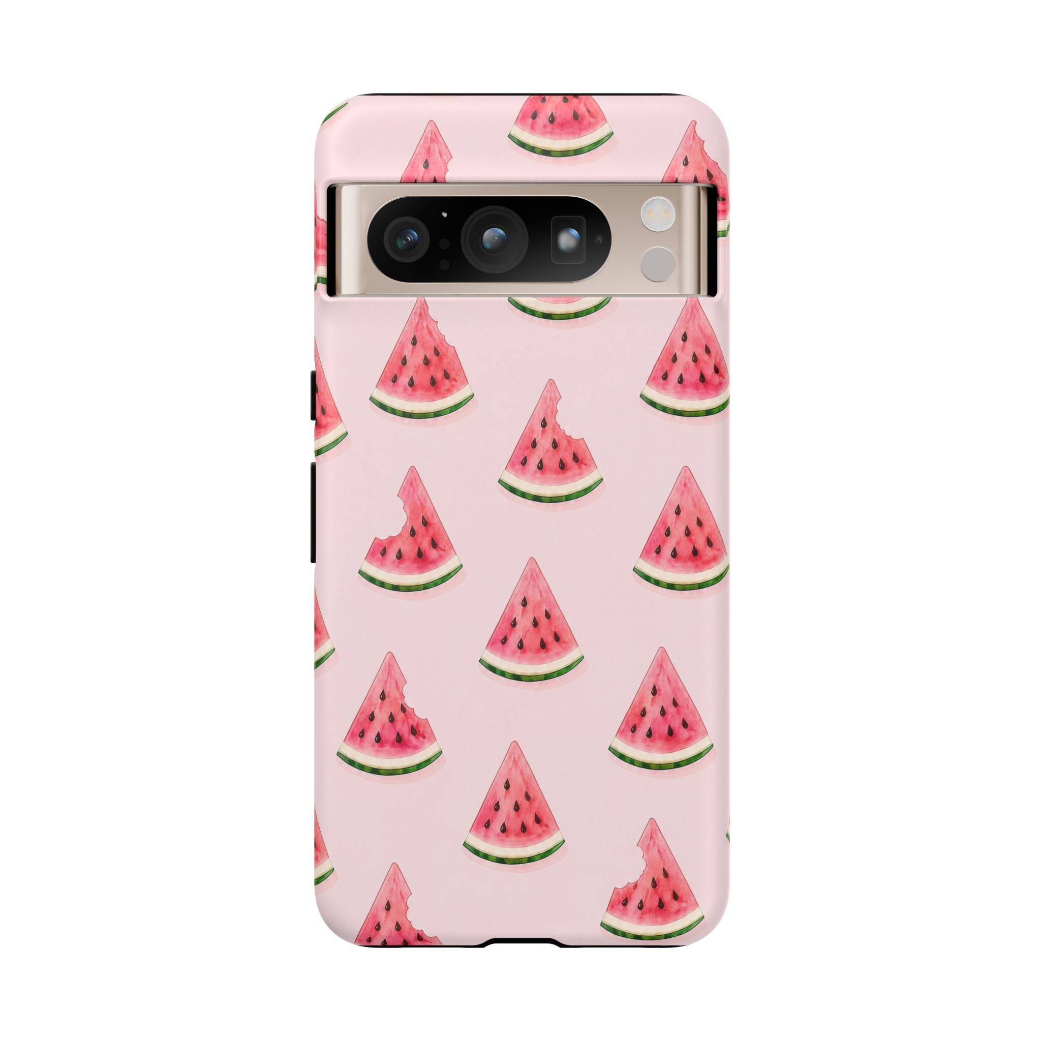 Watermelon Pattern Tough Phone Case — Pink Fruit Slice Protective Case