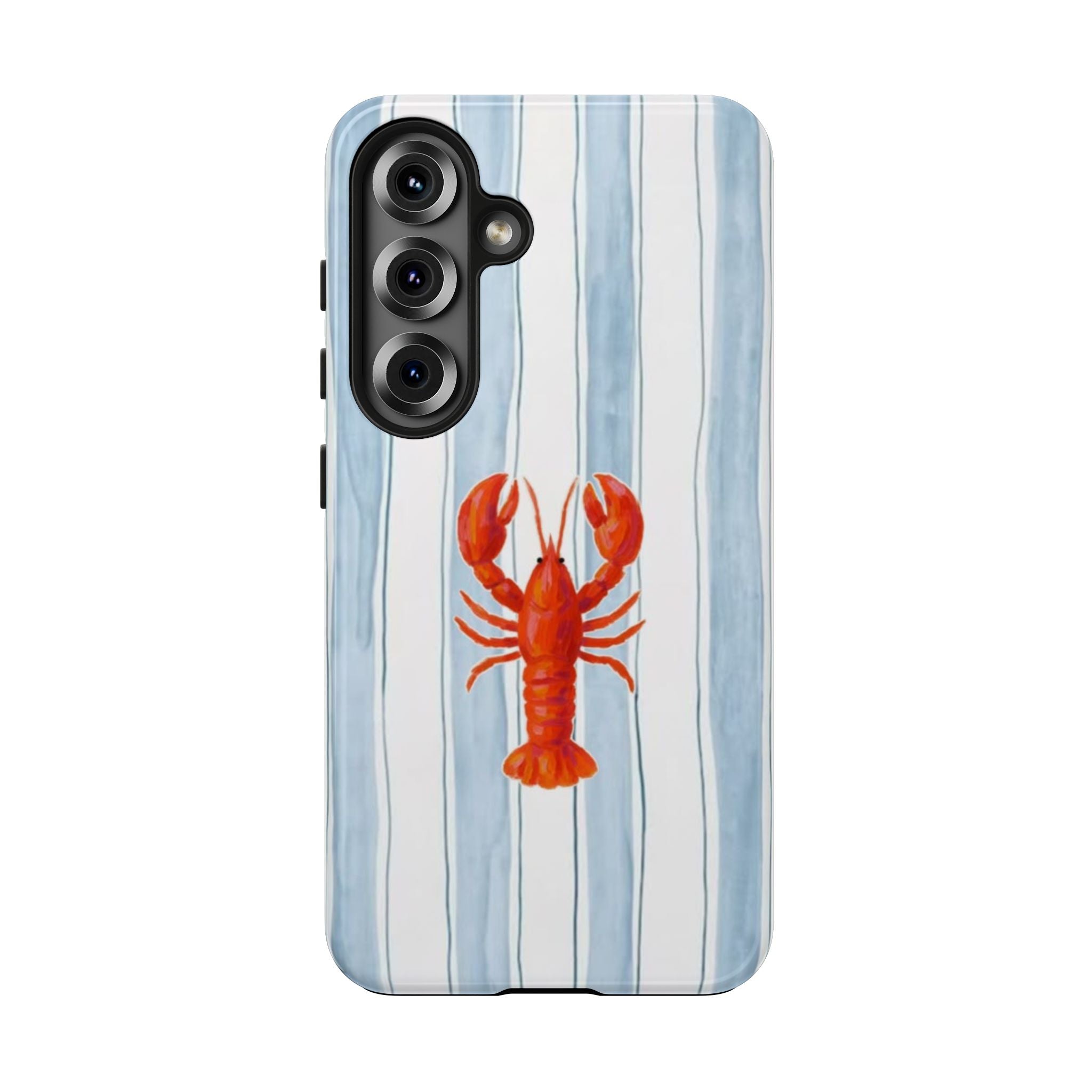 Lobster Stripe Tough Phone Case — Coastal Nautical Protective Cover