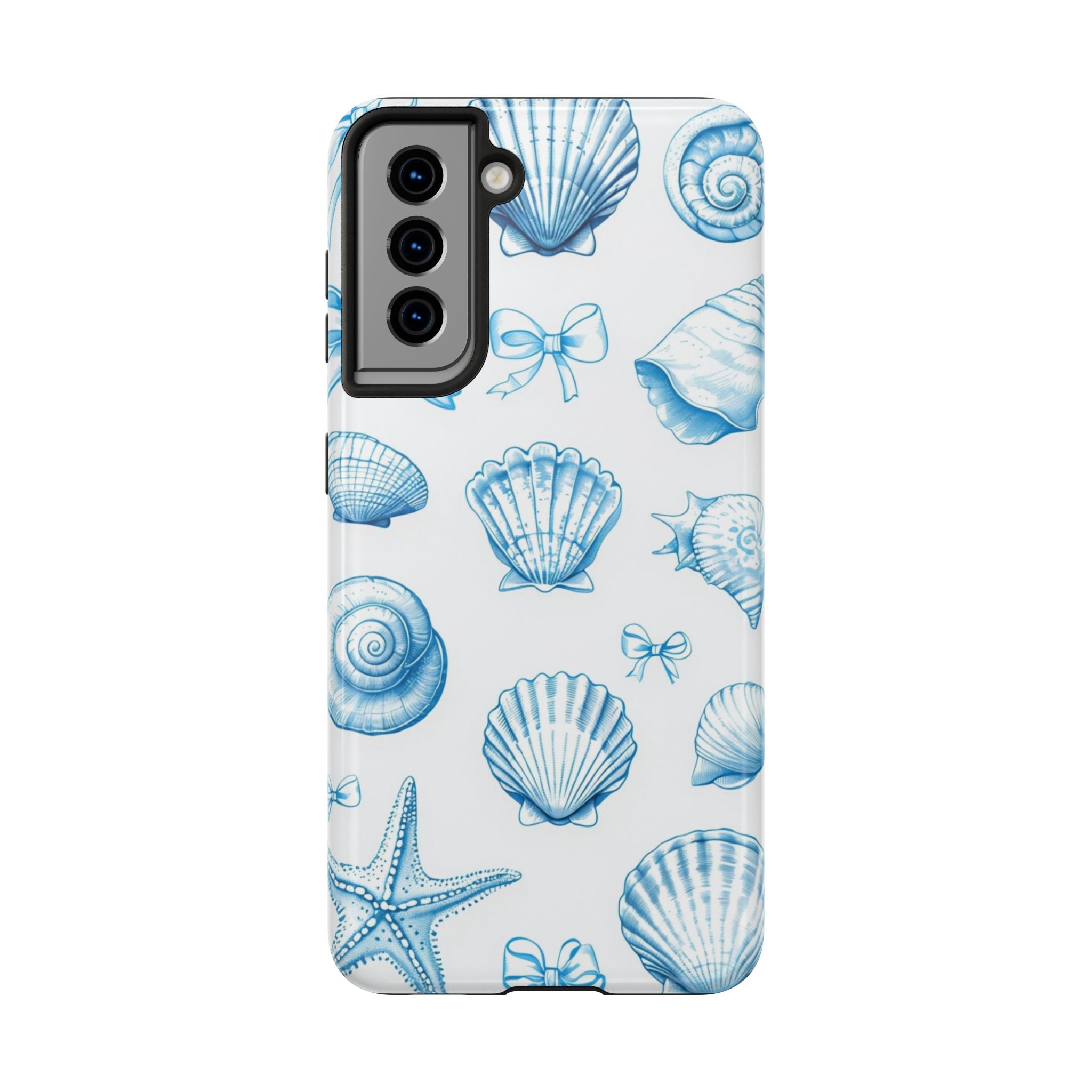 Seashell Blue Tough Phone Case – Coastal Shell Pattern Protective Cover