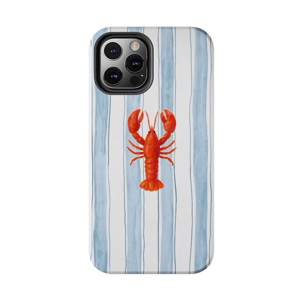 Lobster Stripe Tough Phone Case — Coastal Nautical Protective Cover