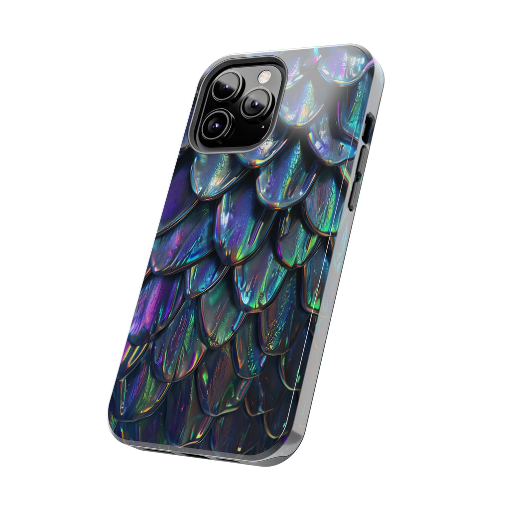 Holographic Mermaid Scale Tough Phone Case — Iridescent Protective Phone Cover