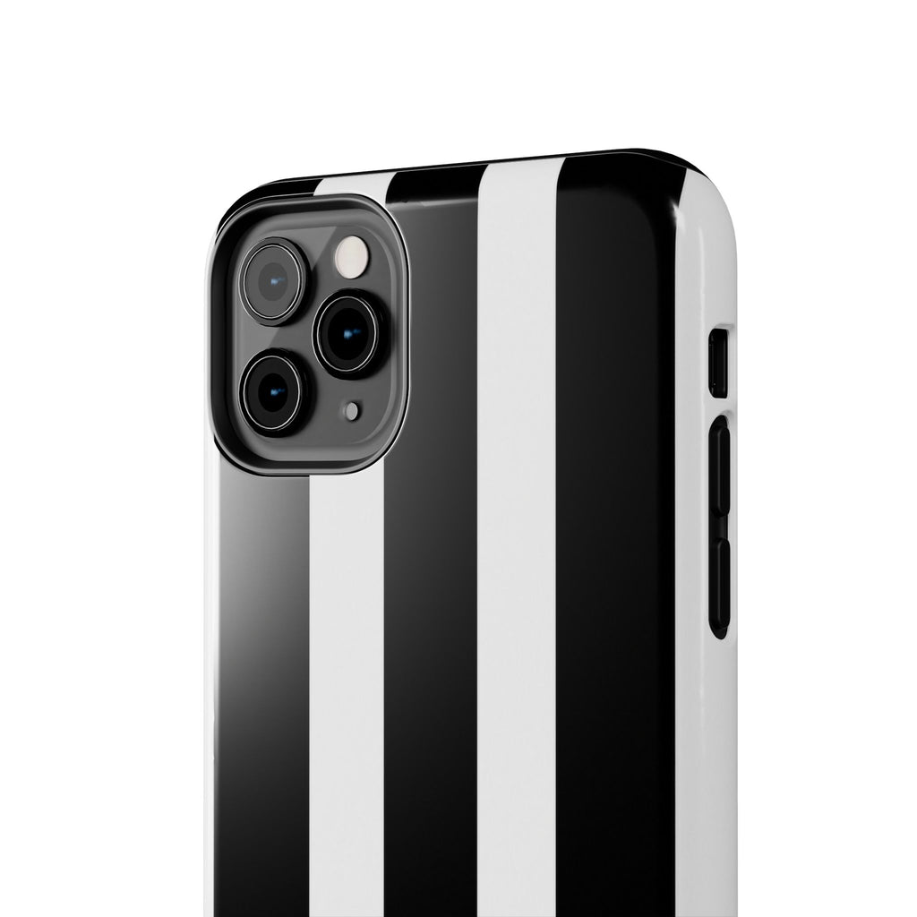 Black & White Bold Stripe Phone Case — Tough Protective Cover
