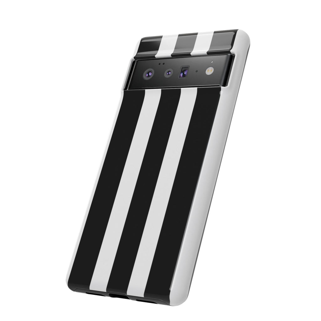 Black & White Vertical Stripe Phone Case — Tough Protective iPhone Cover