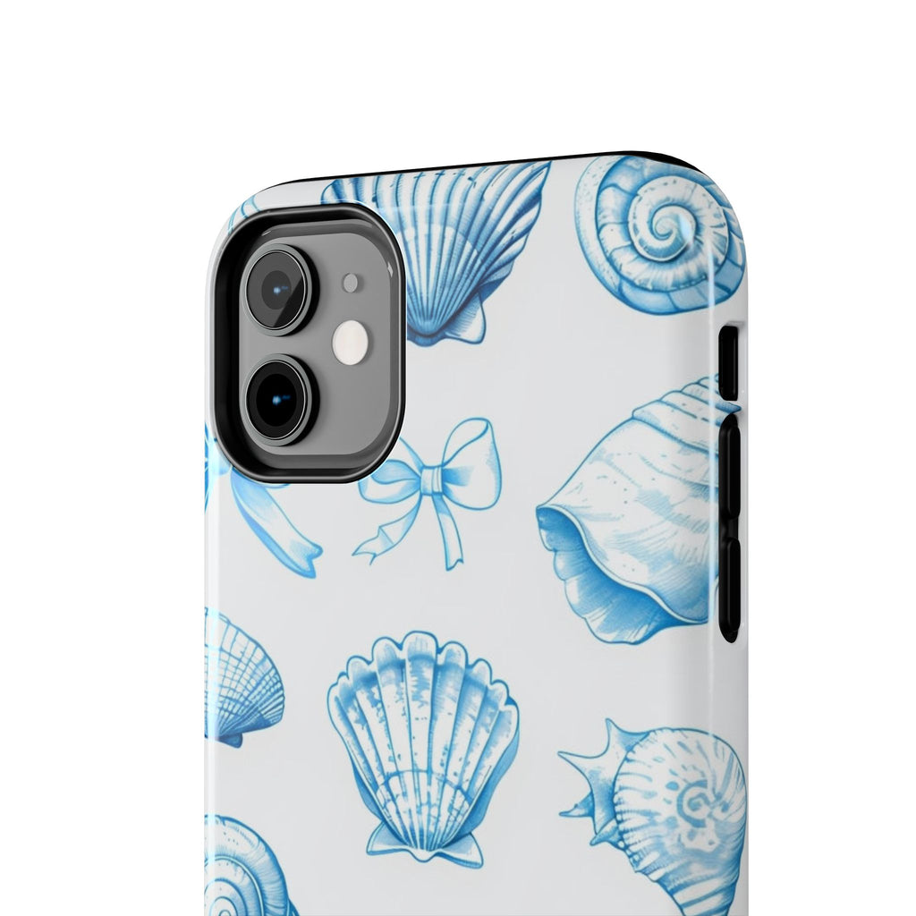 Seashell Blue Tough Phone Case – Coastal Shell Pattern Protective Cover