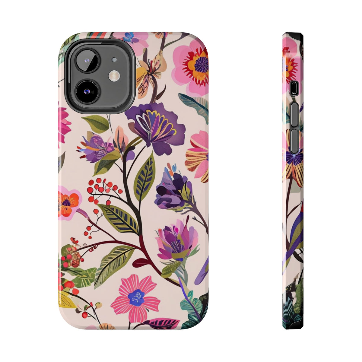 Floral Tough Phone Case – Colorful Botanical Flower Design