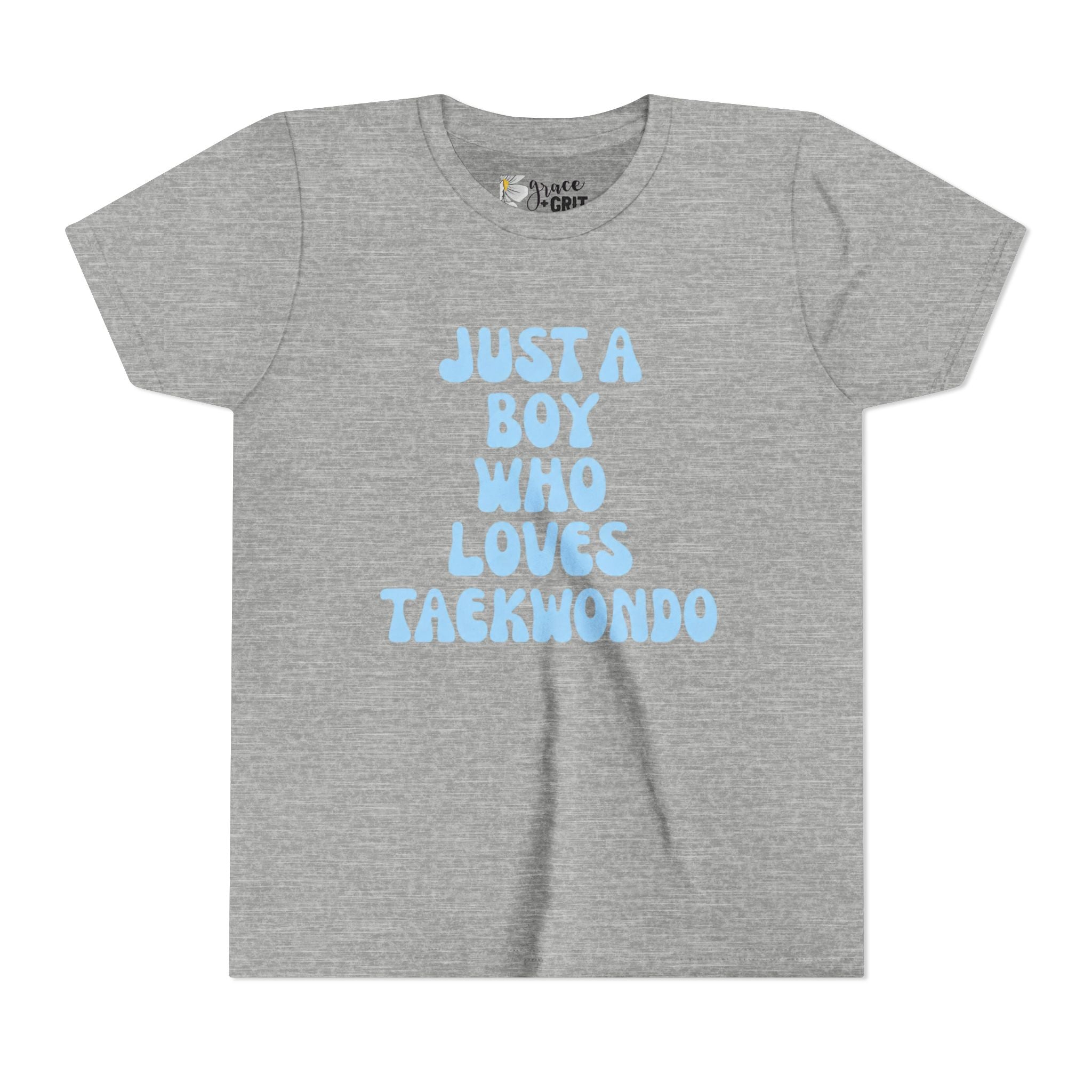 Youth Tee — "Just A Boy Who Loves Taekwondo" Martial Arts Shirt