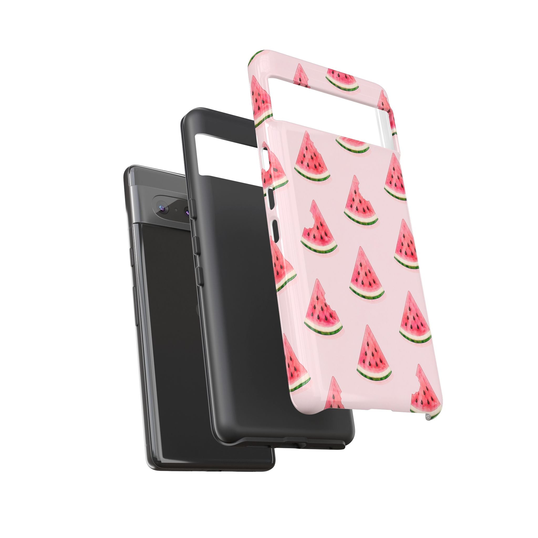 Watermelon Pattern Tough Phone Case — Pink Fruit Slice Protective Case