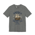 America Spilling the Tea 1773 T‑Shirt — Boston Tea Party Vintage Ship Tee