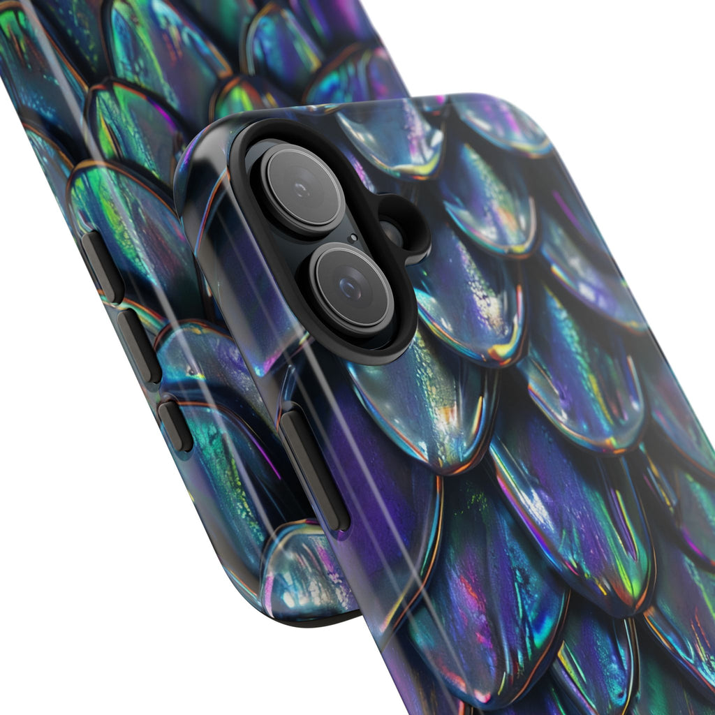 Holographic Mermaid Scale Tough Phone Case — Iridescent Protective Phone Cover