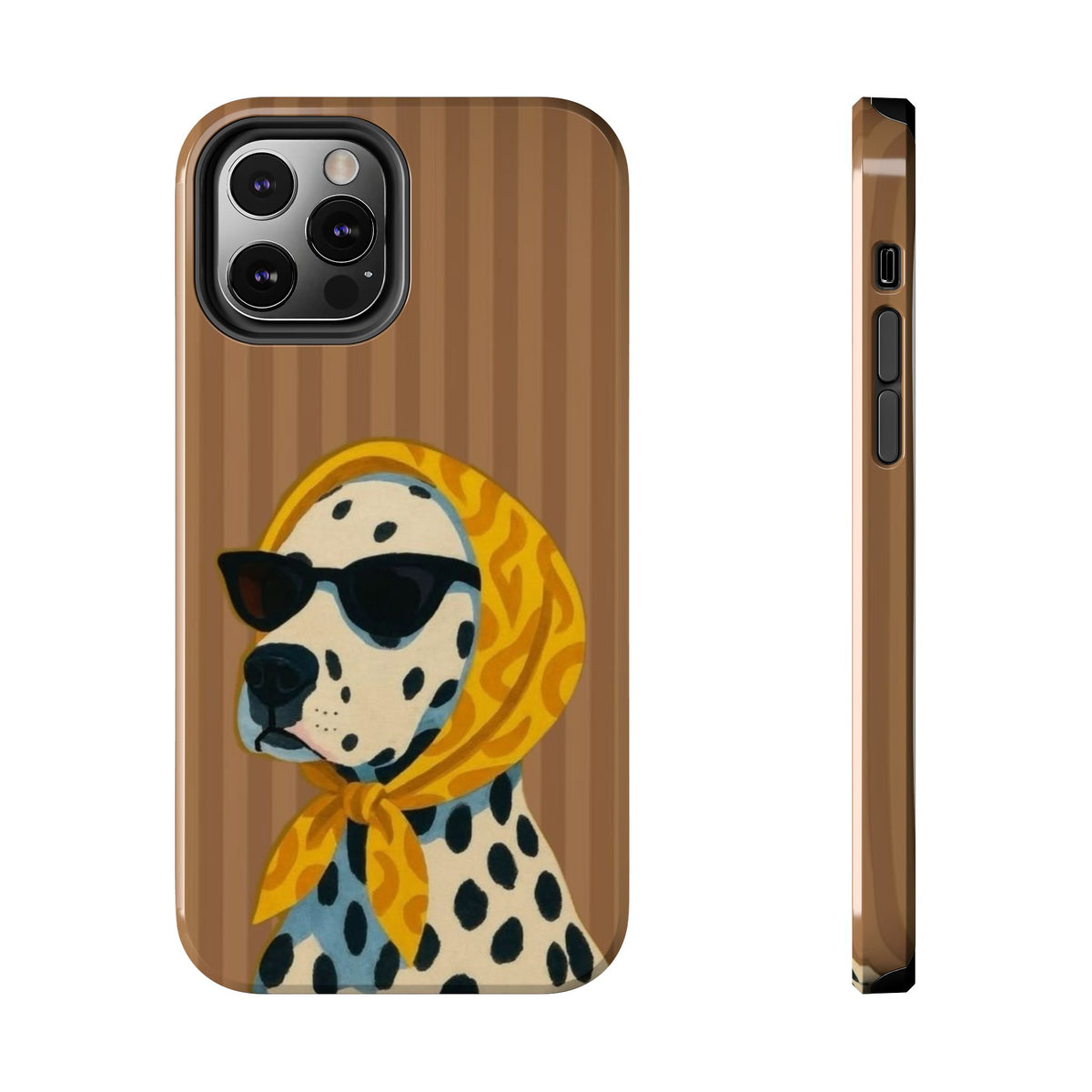 Dalmatian in Scarf Tough Phone Case — Retro Dog Print Protective Cover
