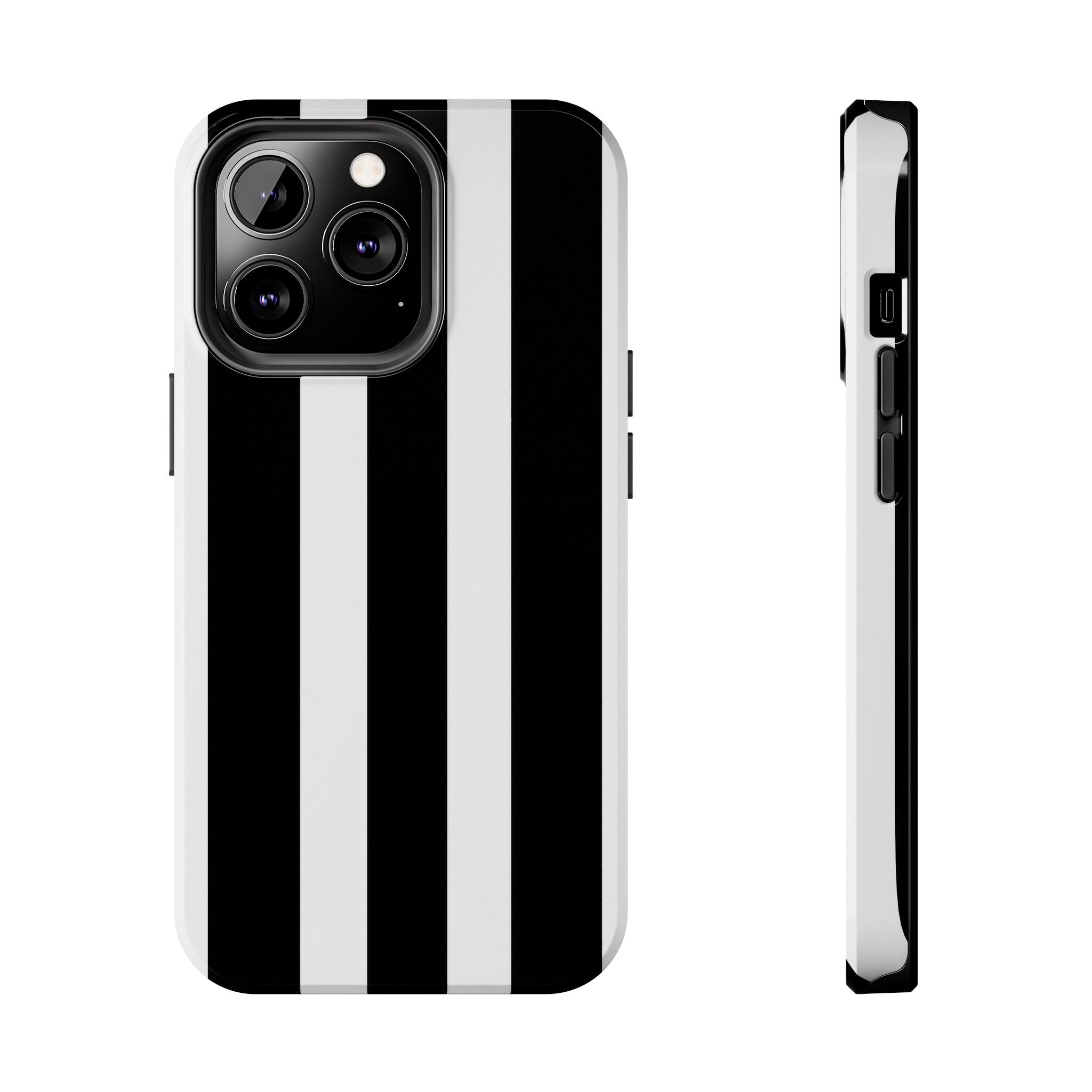 Black & White Bold Stripe Phone Case — Tough Protective Cover