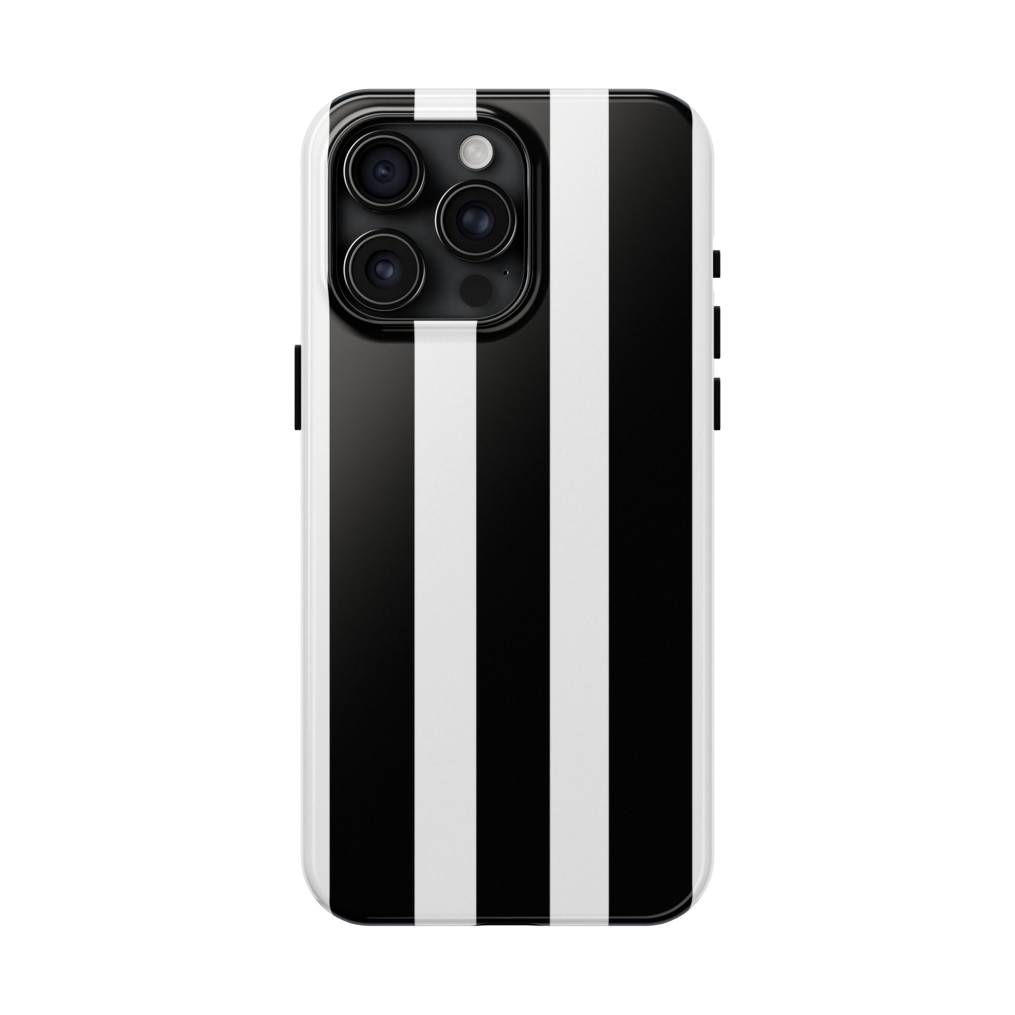 Black & White Bold Stripe Phone Case — Tough Protective Cover