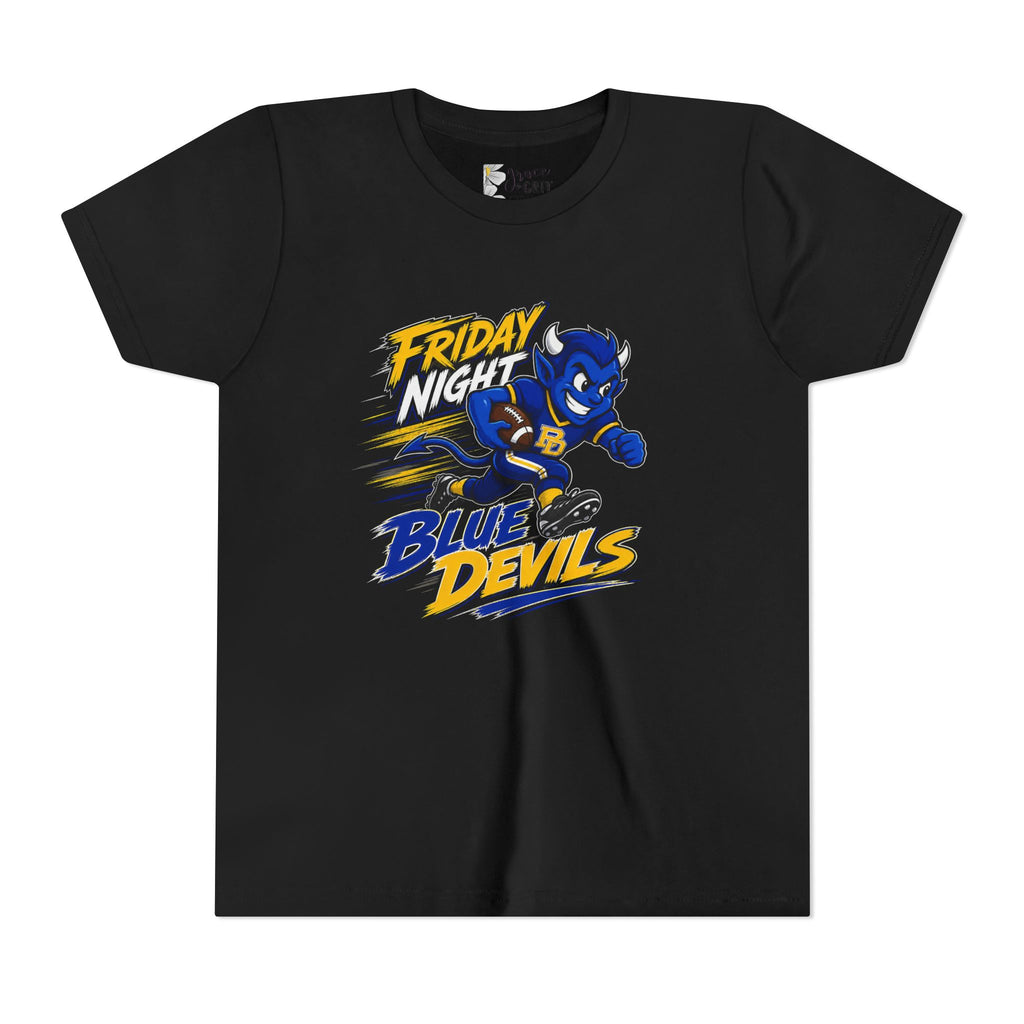 Friday Night Blue Devils Youth T‑Shirt – Football Mascot Tee