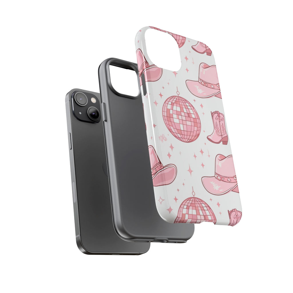 Pink Cowboy Boots & Disco Balls Tough Phone Case