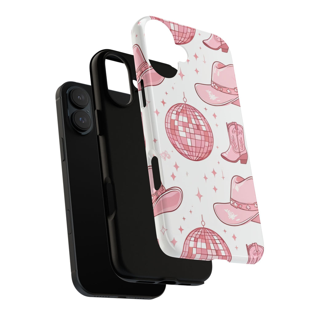 Pink Cowboy Boots & Disco Balls Tough Phone Case