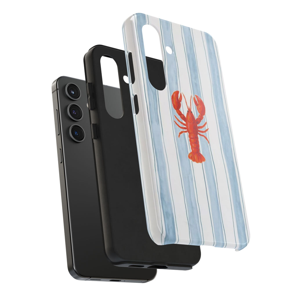 Lobster Stripe Tough Phone Case — Coastal Nautical Protective Cover