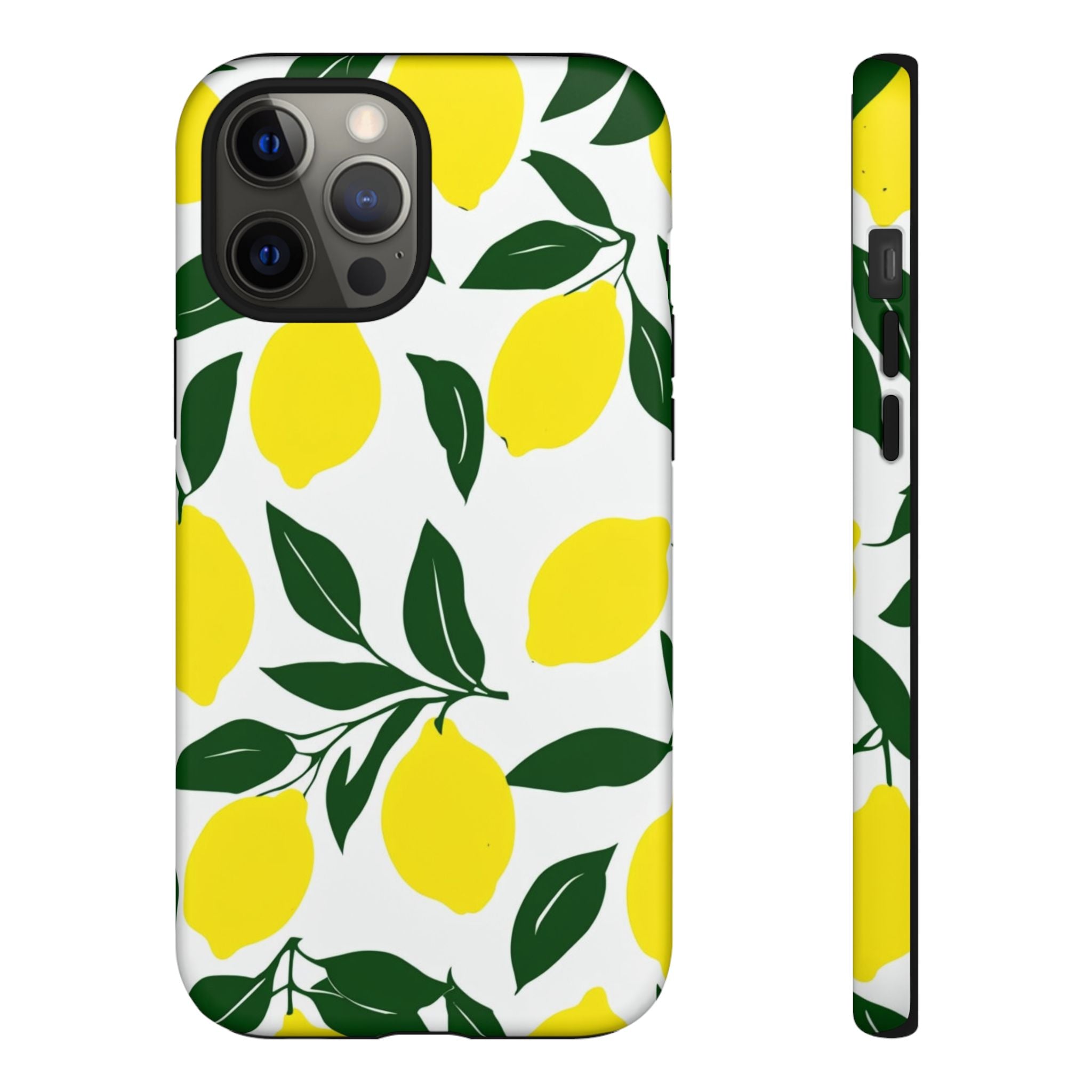 Lemon Pattern Tough Phone Case — Bright Citrus Protective Cover