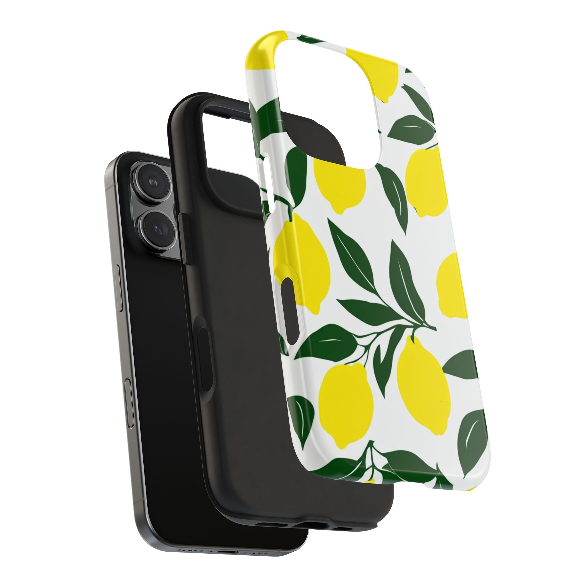 Lemon Pattern Tough Phone Case — Bright Citrus Protective Phone Cover