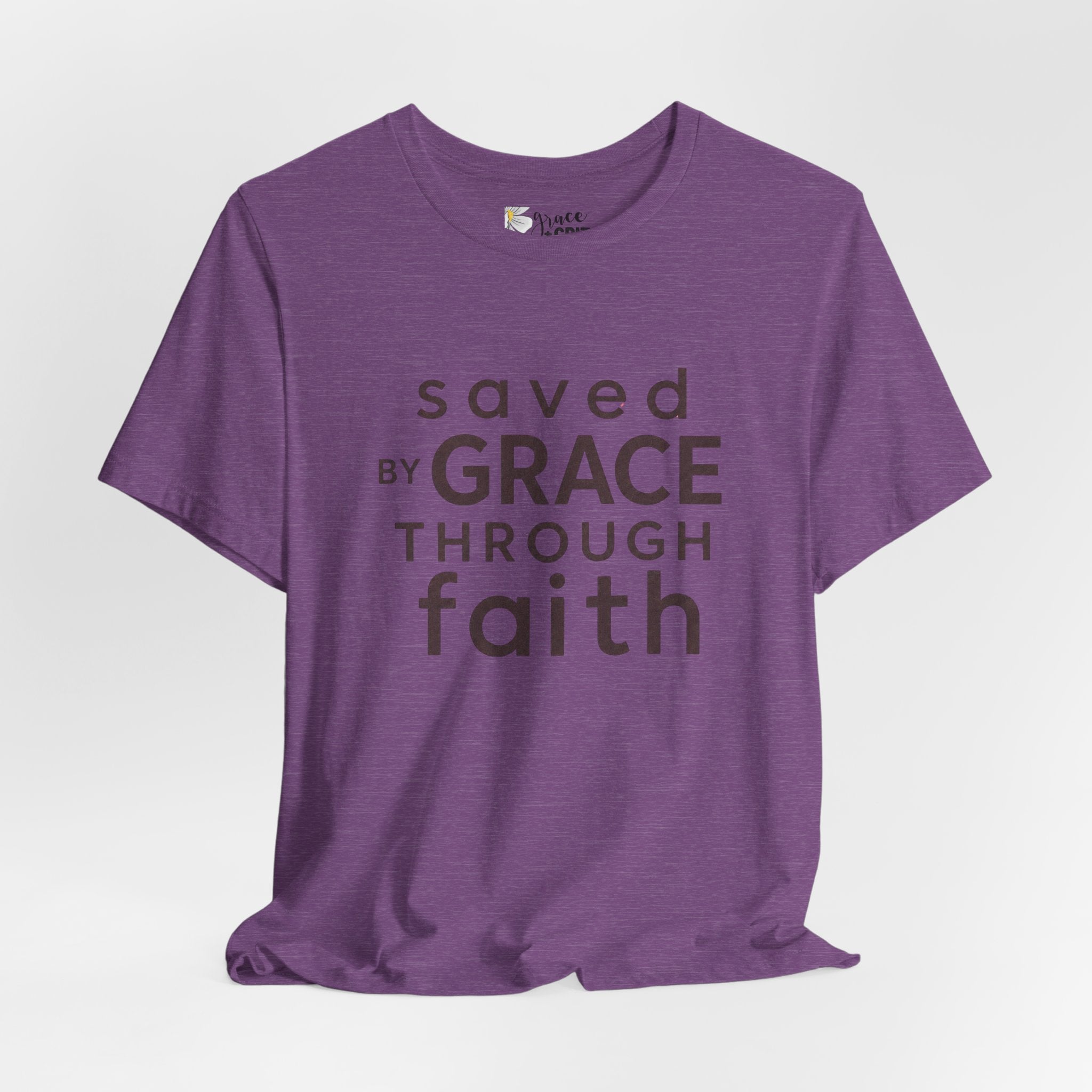 Saved by Grace Through Faith T-Shirt — Christian Faith Inspirational Tee