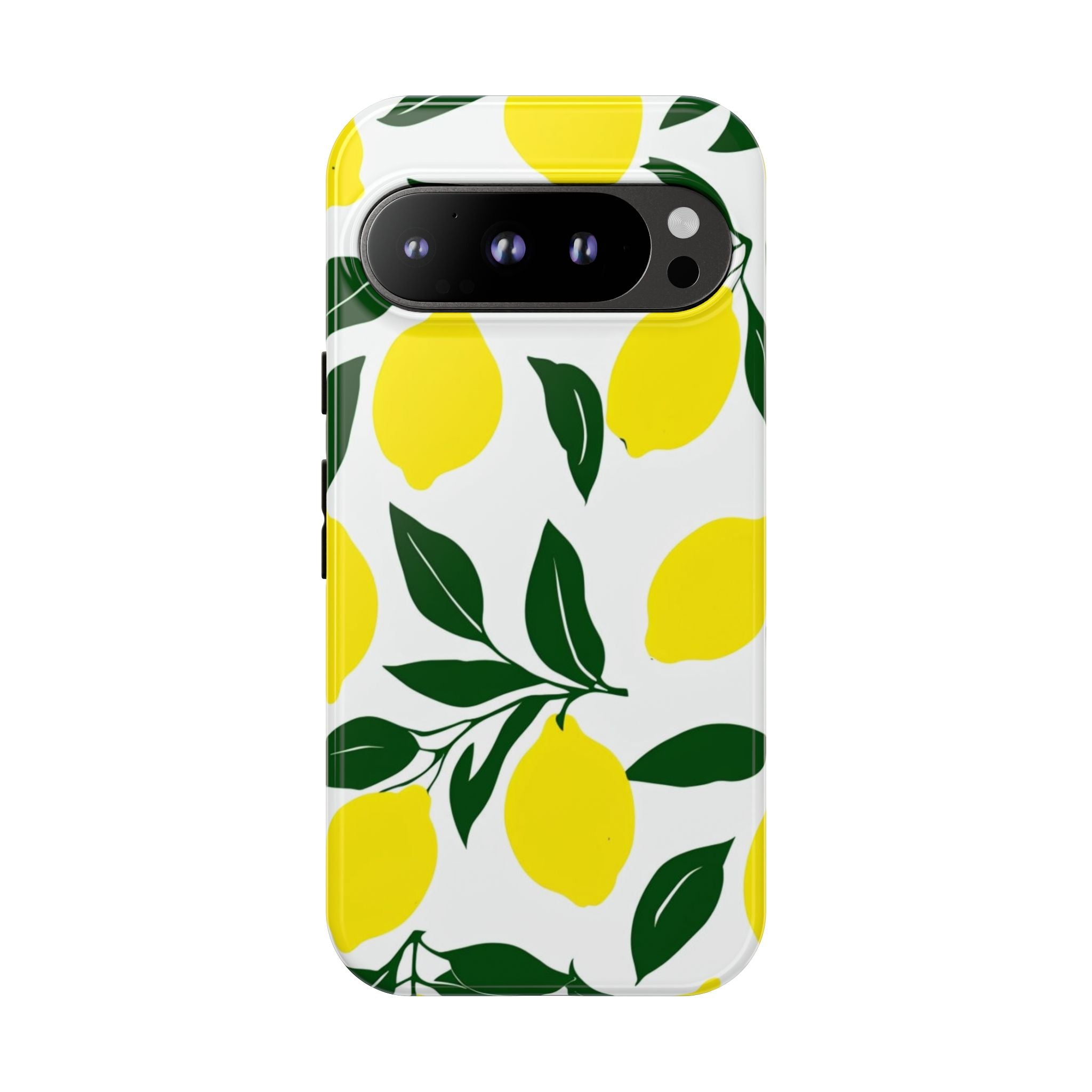 Lemon Pattern Tough Phone Case — Bright Citrus Protective Cover