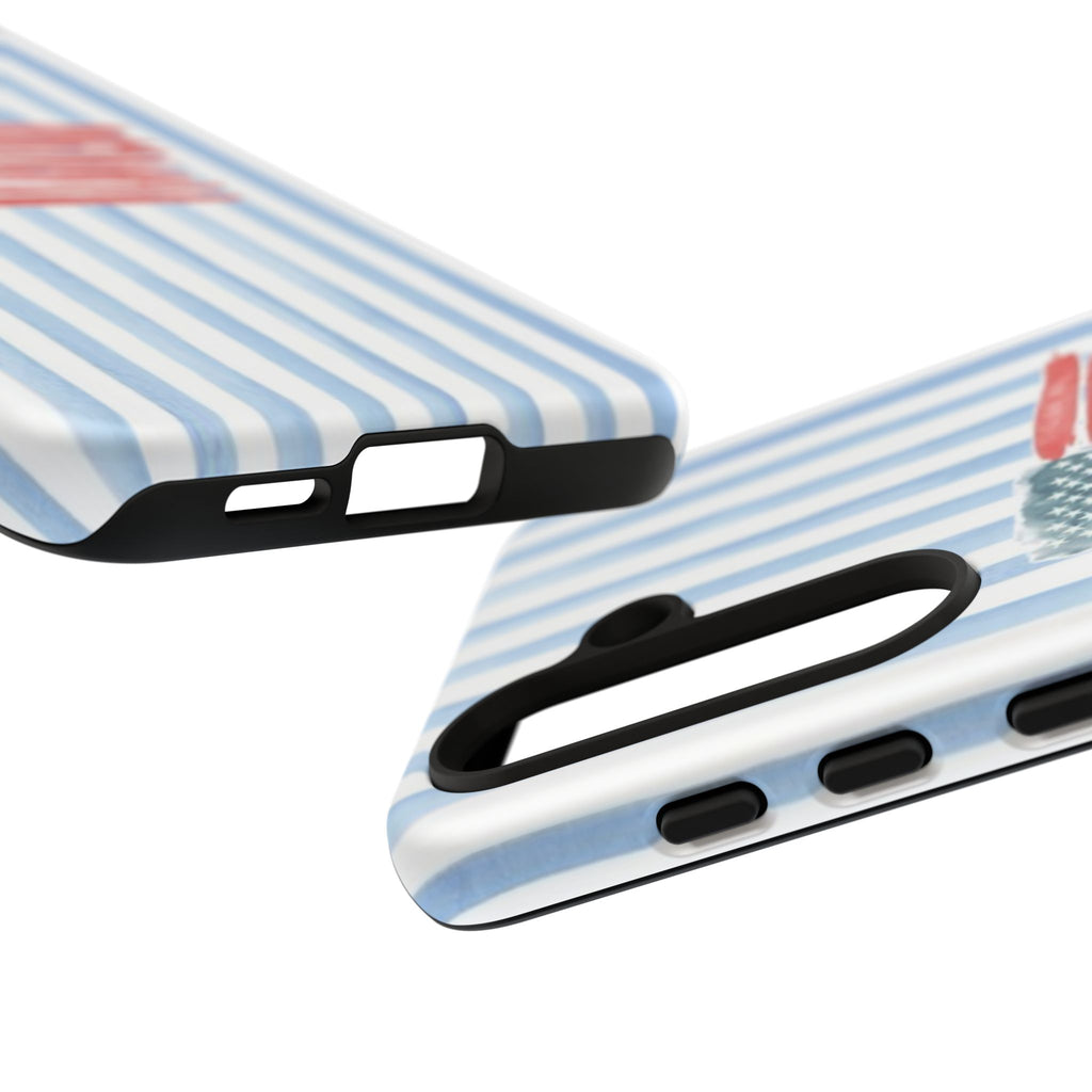 American Flag Watercolor Phone Case - Blue Stripe Tough Case