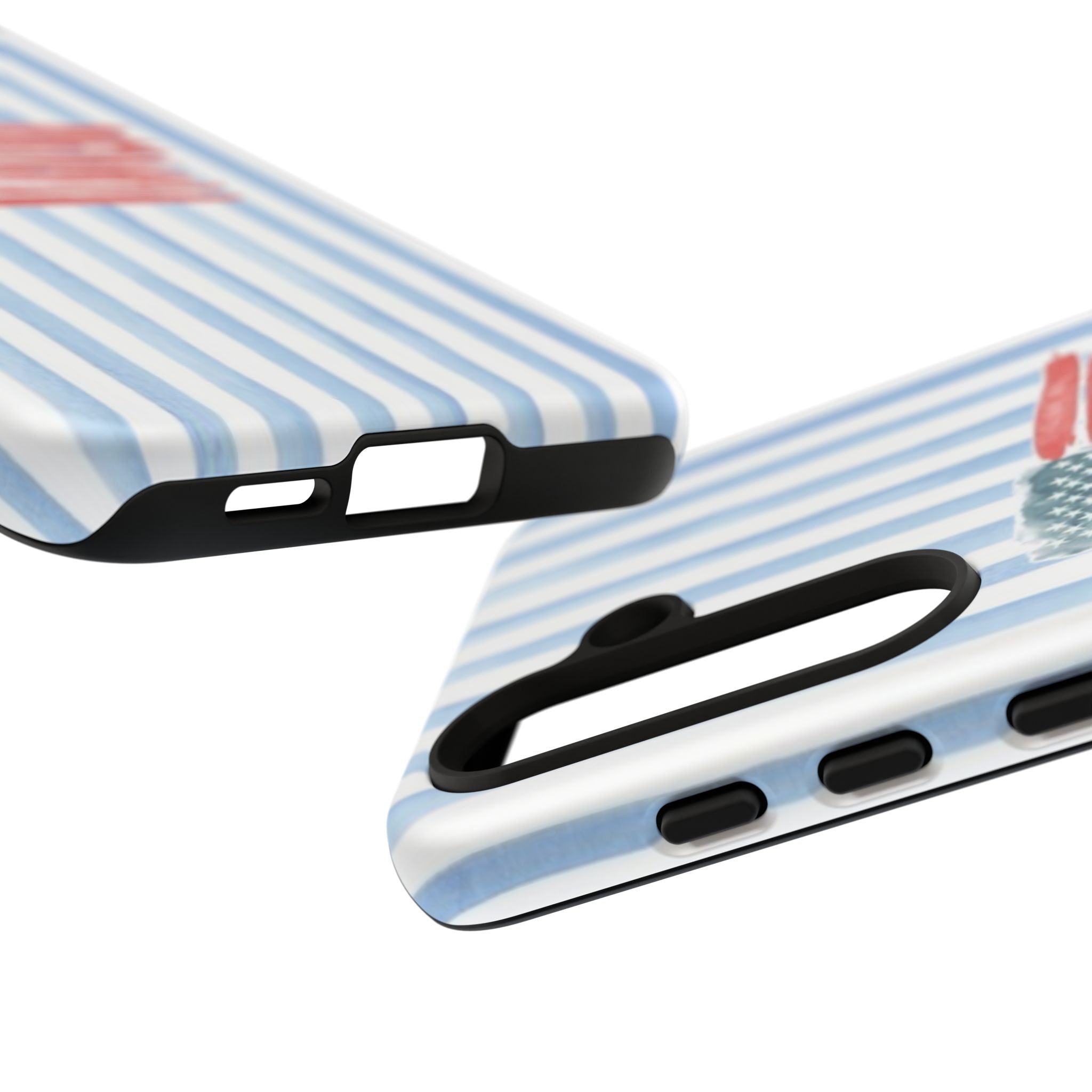 American Flag Watercolor Phone Case - Blue Stripe Tough Case