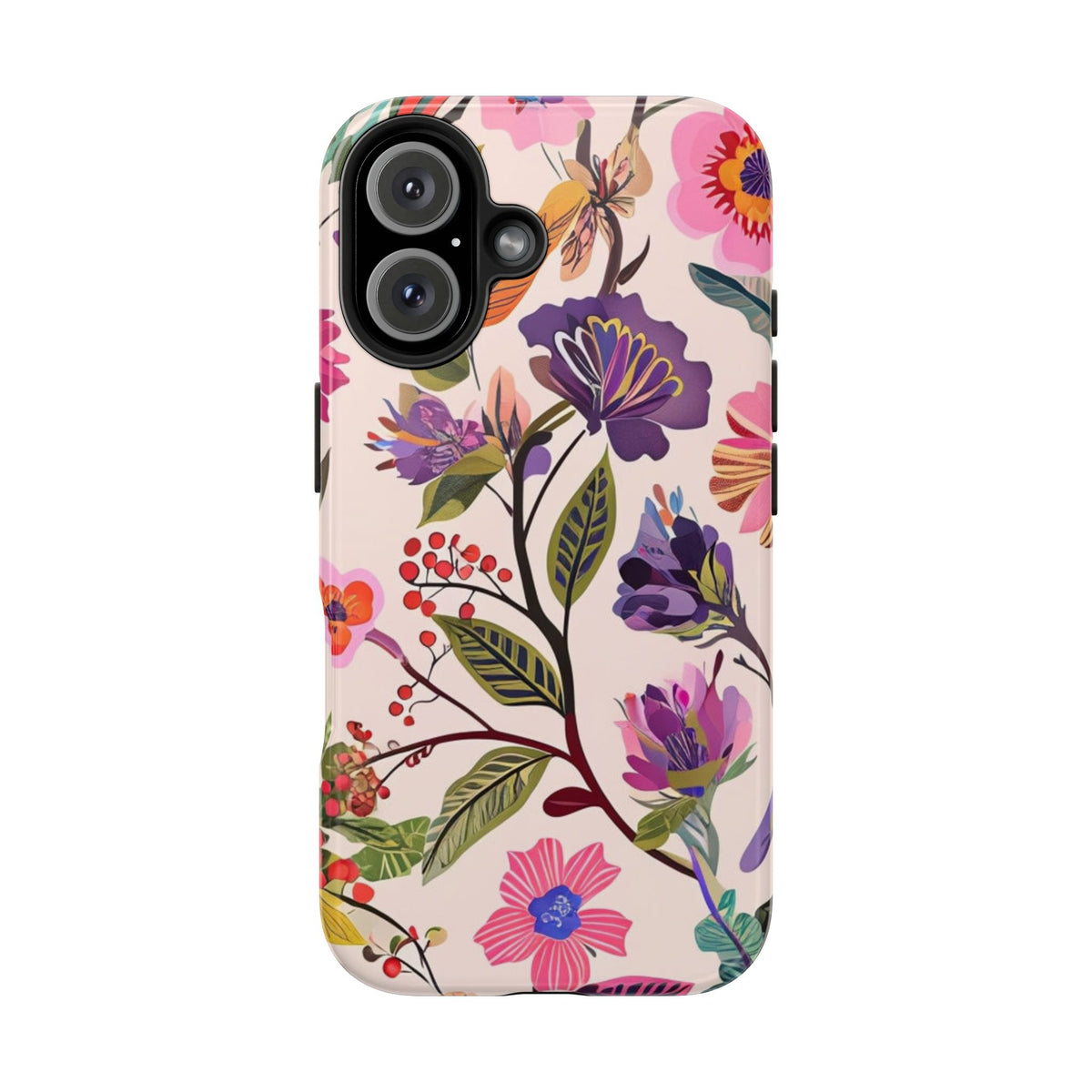 Floral Tough Phone Case – Colorful Botanical Flower Design
