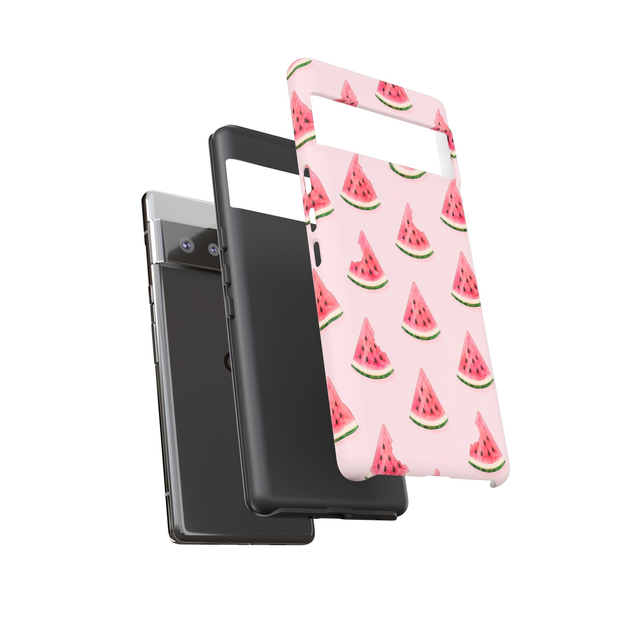 Watermelon Pattern Tough Phone Case — Pink Fruit Slice Protective Case