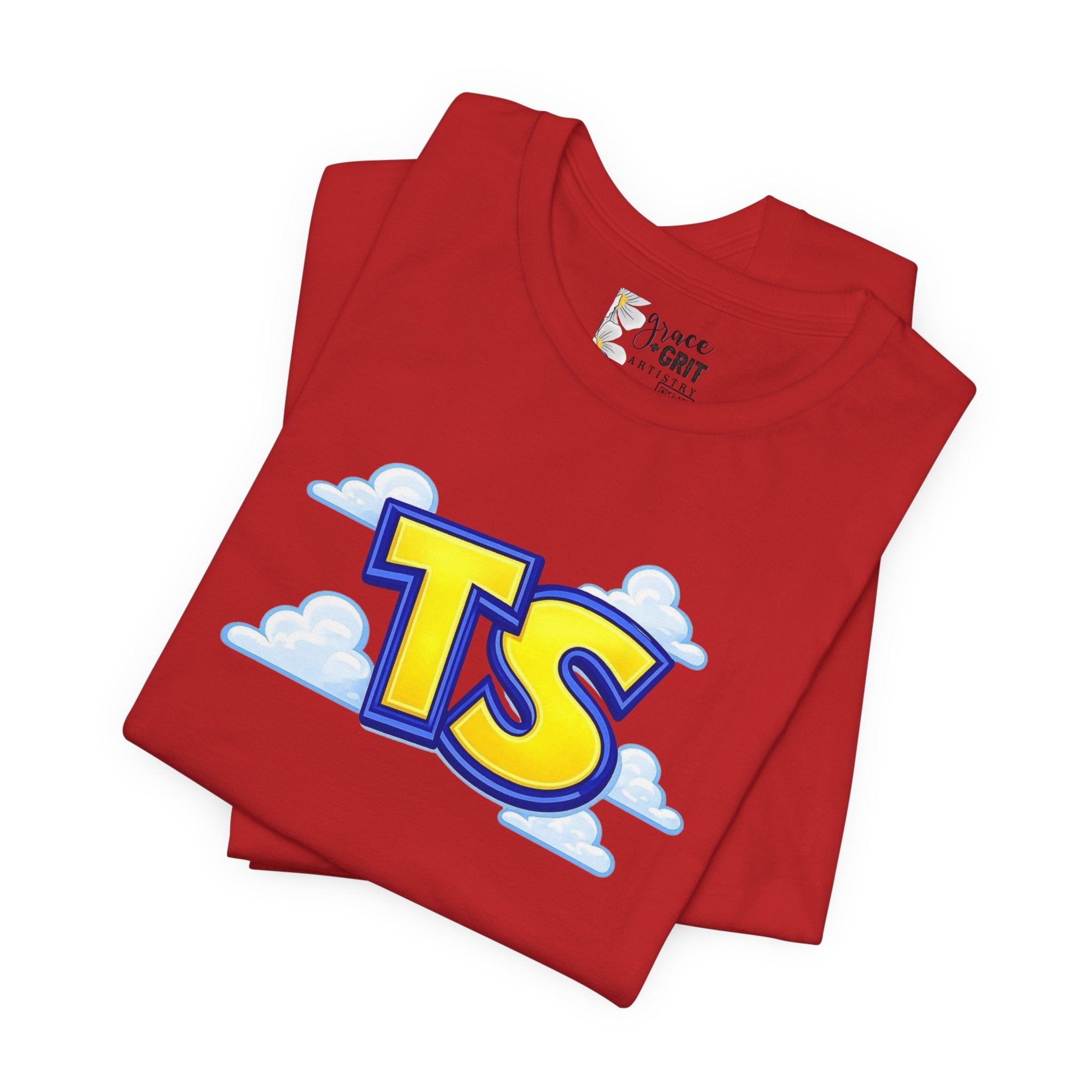 TS Cloud Logo T-Shirt — Playful Retro Graphic Tee
