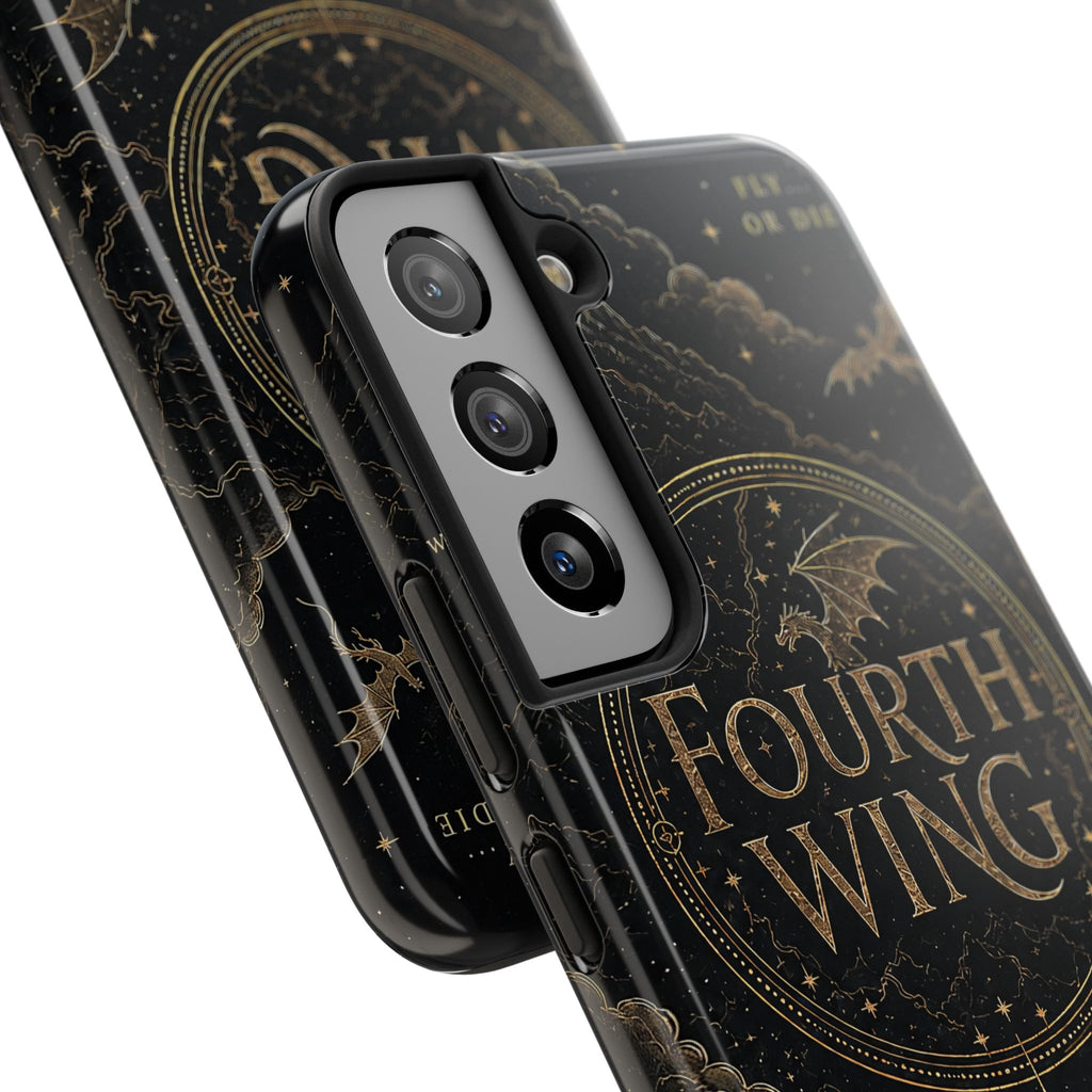 Fourth Wing Tough Phone Case — Dark Fantasy Dragon Design, 'Fly or Die' Quote