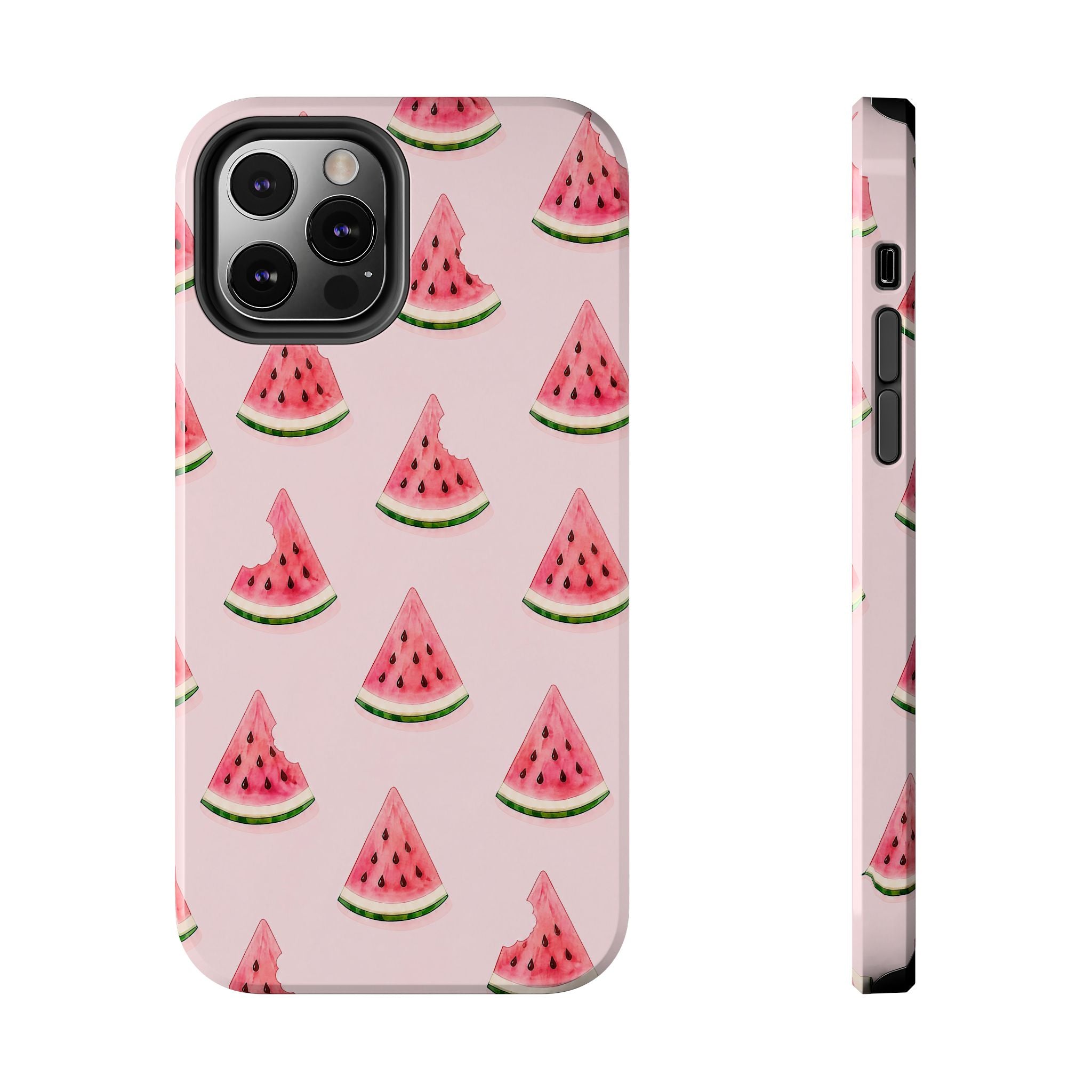 Watermelon Slice Tough Phone Case — Pink Fruit Pattern, Summer Phone Cover