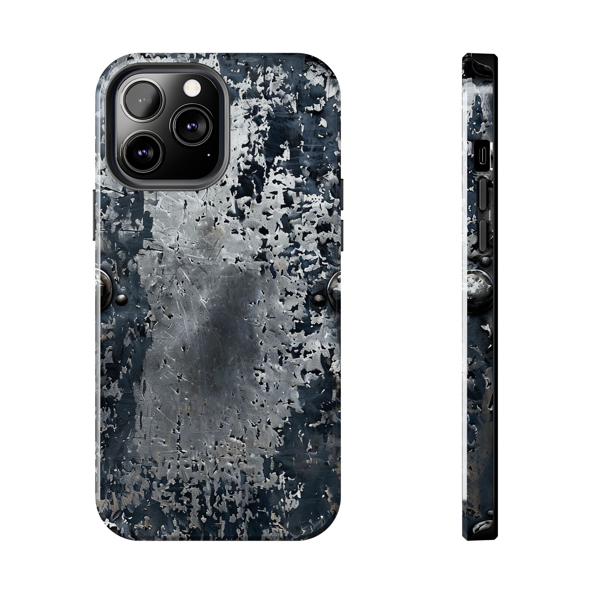 Rugged Distressed Metal Phone Case — Industrial Grunge iPhone Cover
