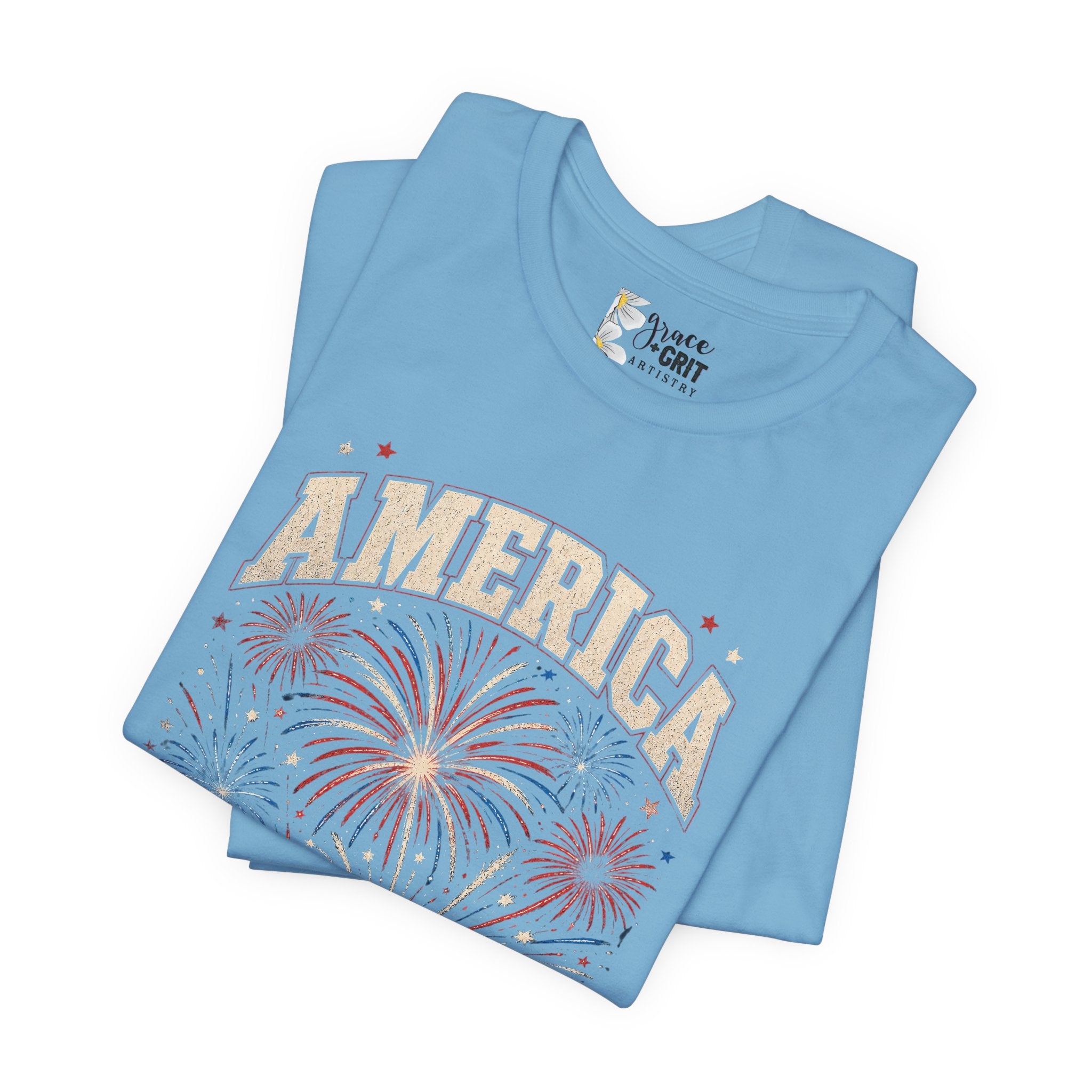 America Fireworks Celebrate Tee | Patriotic Fourth of July Shirt