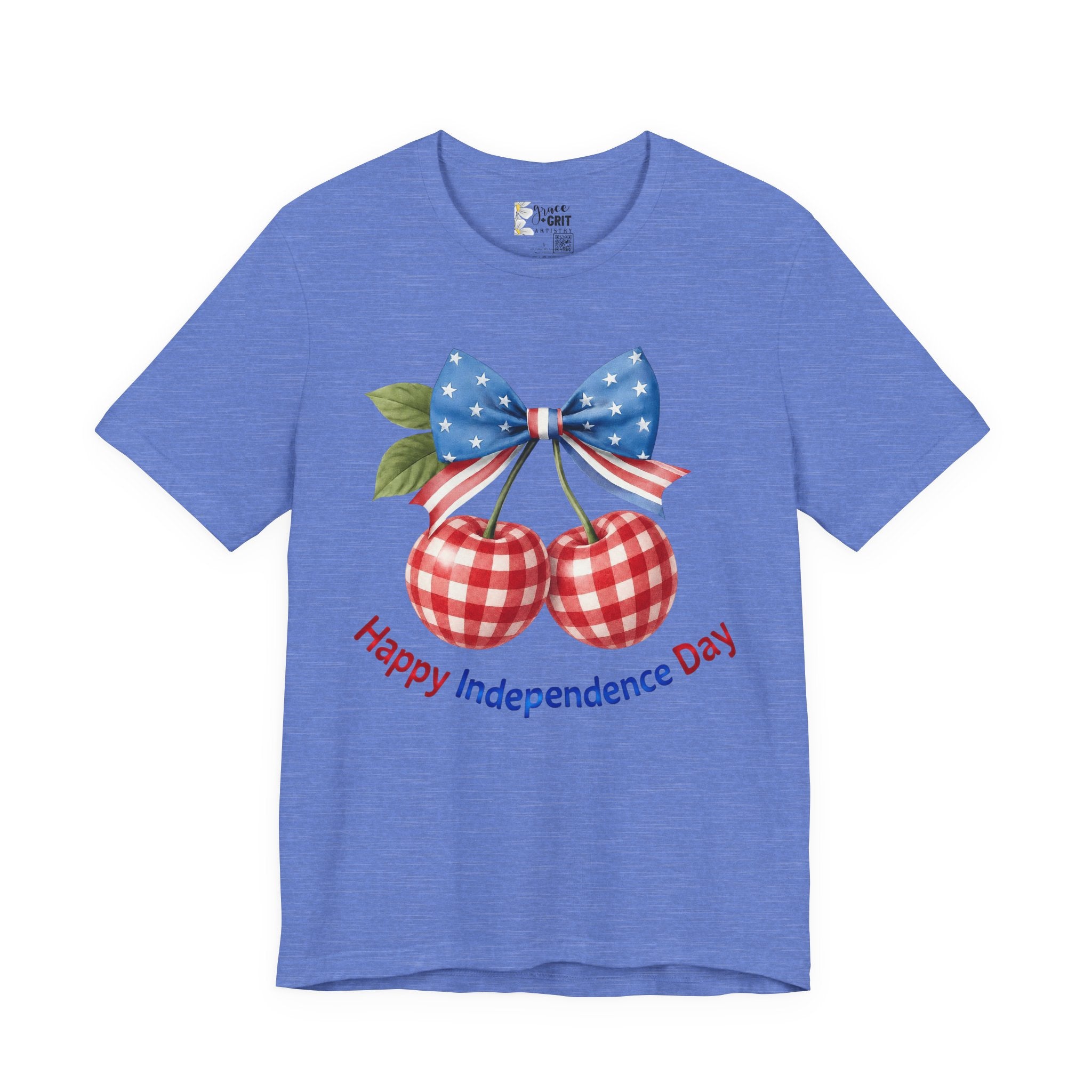 Independence Day Cherry Tee — Patriotic Bow 'Happy Independence Day' T-Shirt