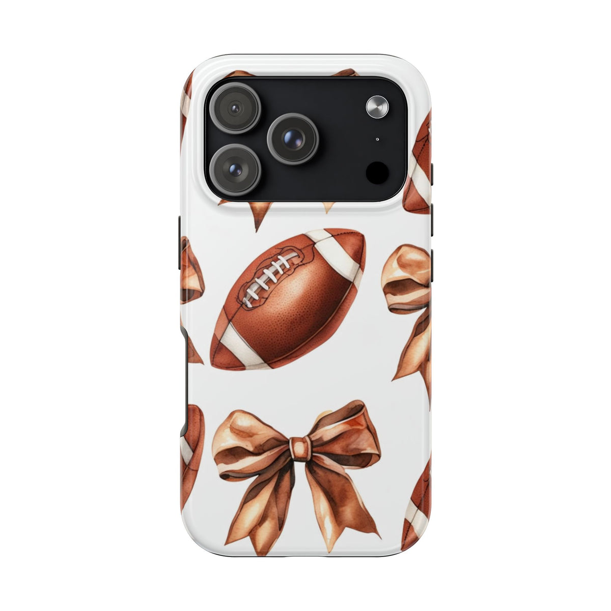 Tough Phone Case – Football & Bow Pattern