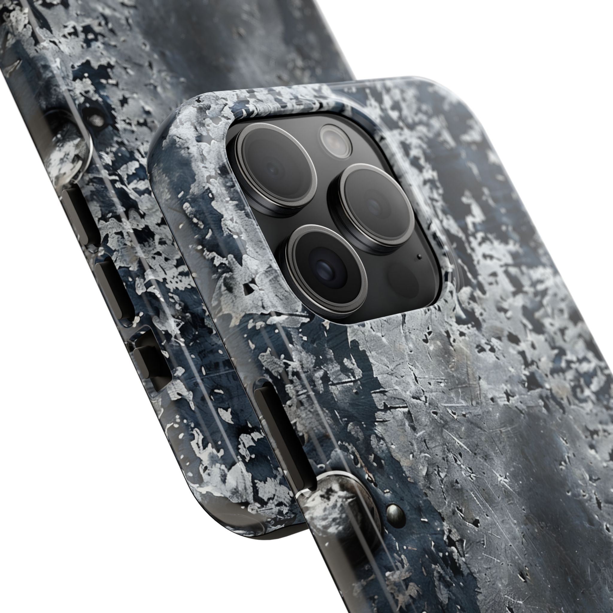 Rugged Distressed Metal Phone Case — Industrial Grunge iPhone Cover
