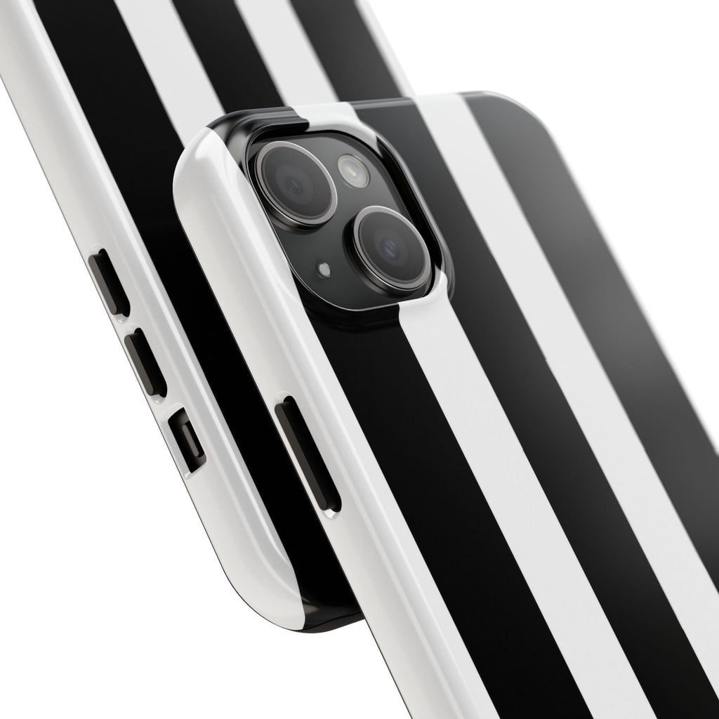 Black & White Bold Stripe Phone Case — Tough Protective Cover